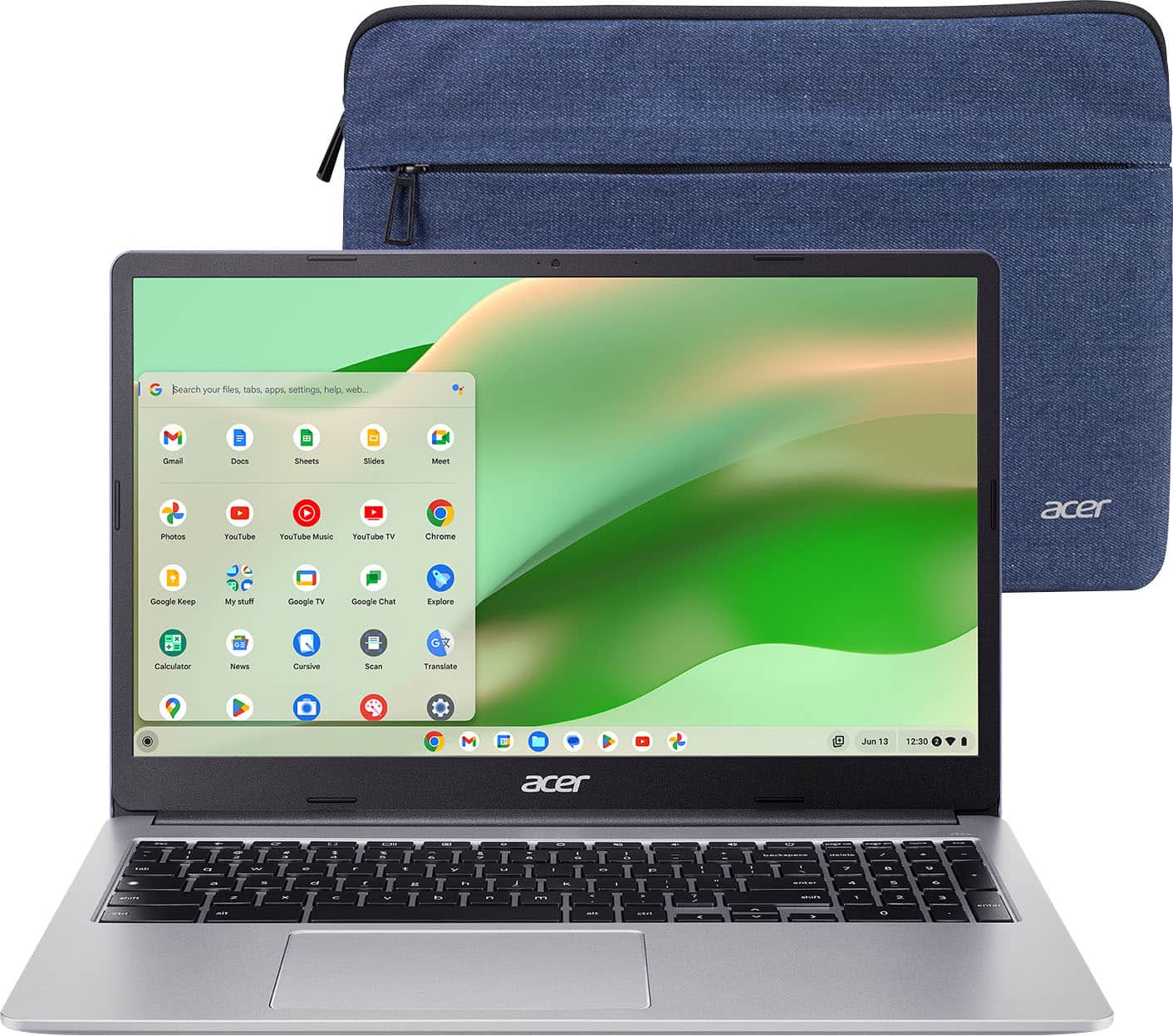 Acer - Chromebook 315 - 15.6" Full HD Laptop - Intel Celeron N4500 - 4GB LPDDR4X - 64GB eMMC - Protective Sleeve - - Silver…