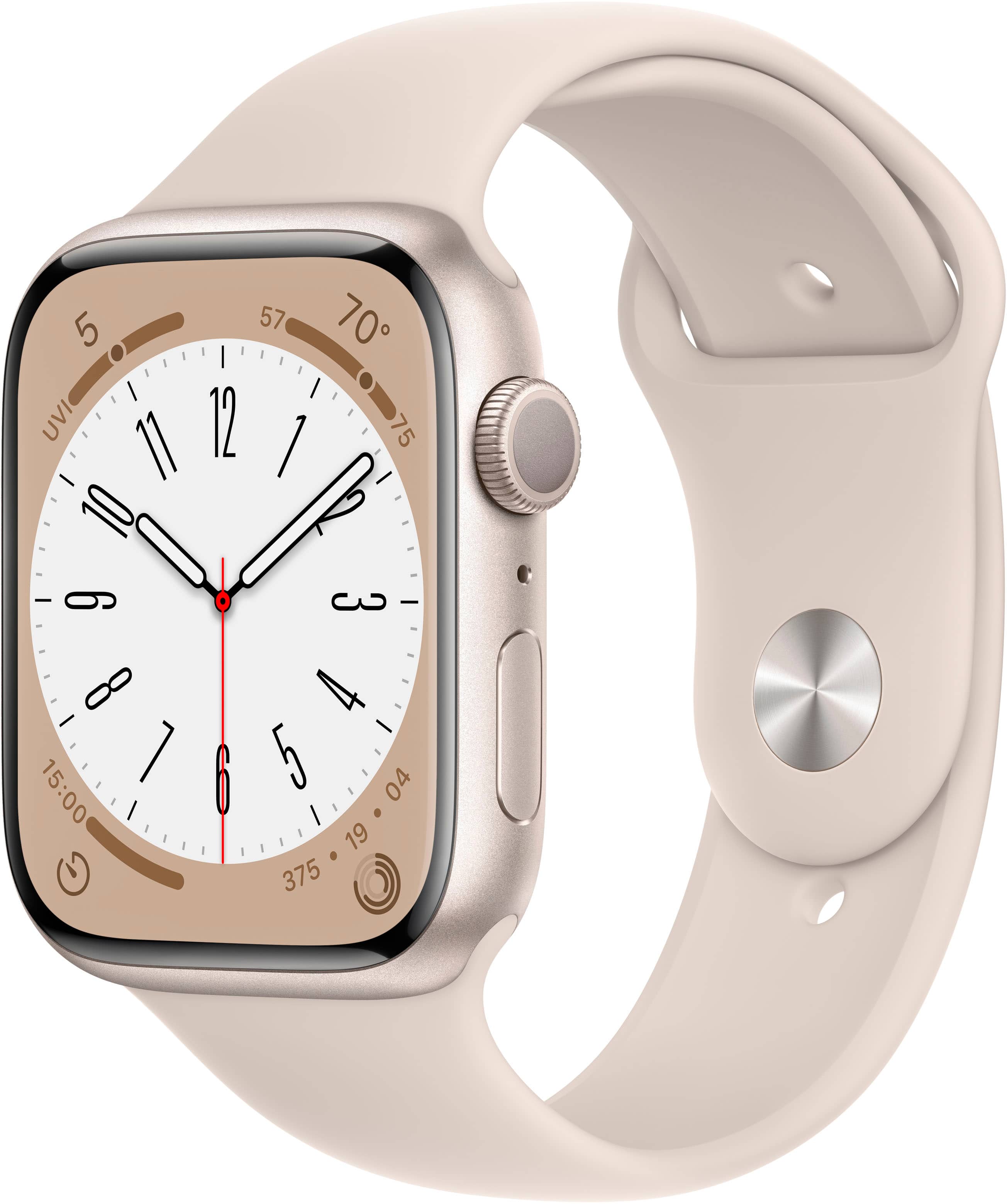 Apple Geek Squad Certified Refurbished Watch Series 8 (GPS) 45mm Aluminum Case with Midnight Sport Band - S/M - Midnight - (…