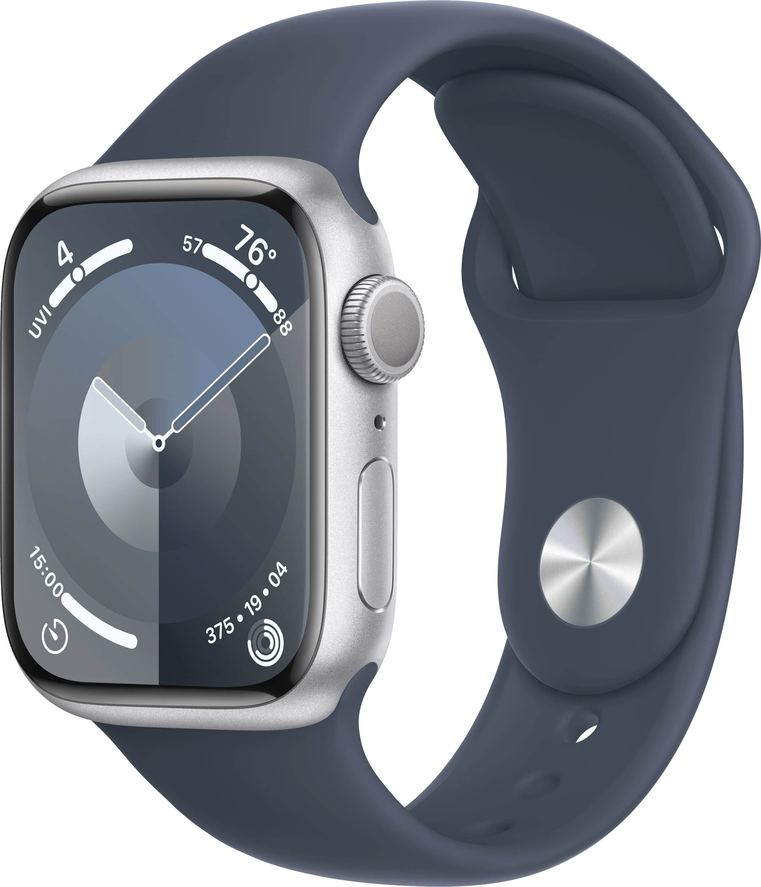 Apple Geek Squad Certified Refurbished Watch Series 9 GPS 41mm Aluminum Case with Light Pink Sport Band (Small/Medium) - Pin…