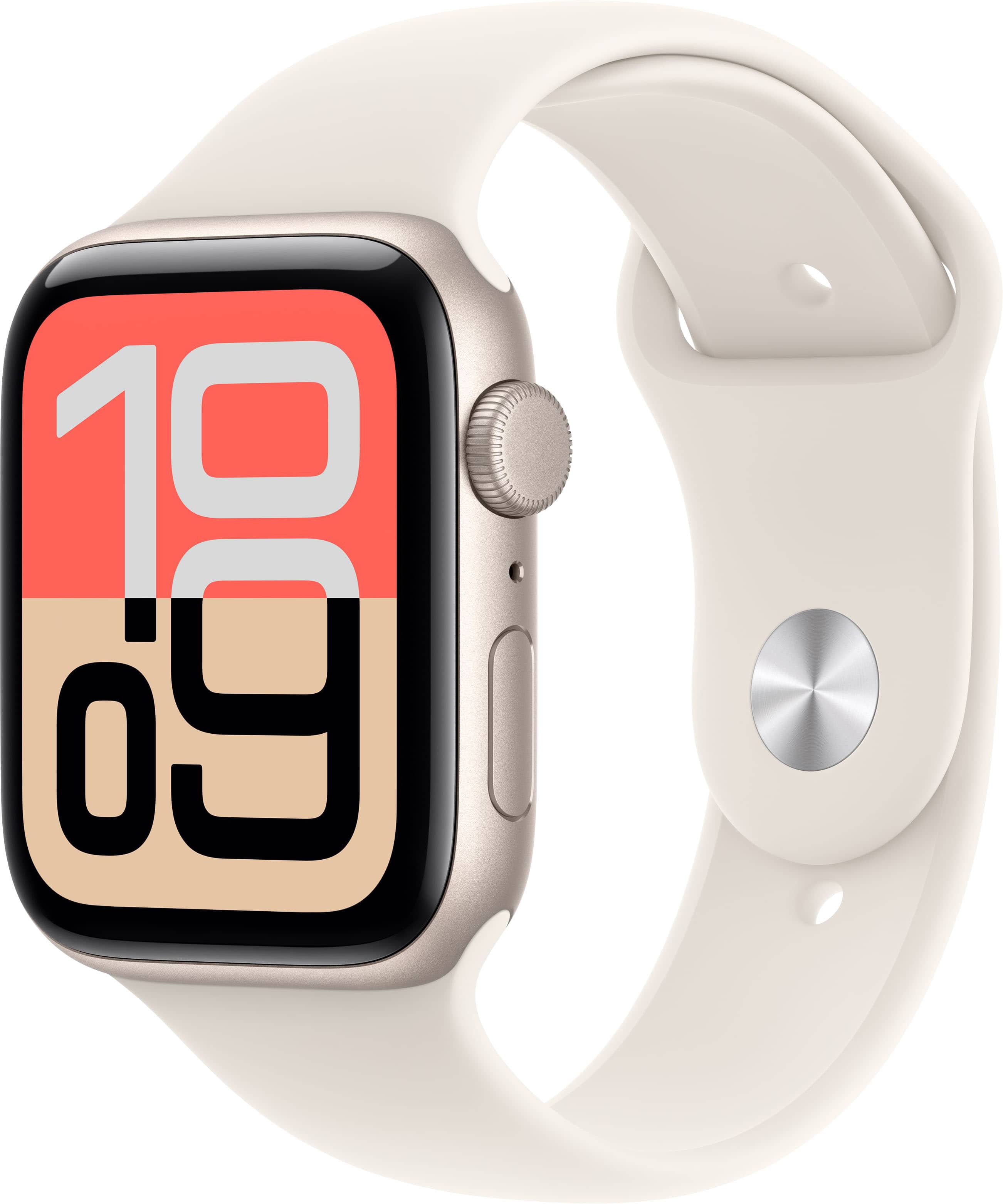 Apple Watch SE 3 (GPS) 44mm Starlight Aluminum Case with Starlight Sport Band - M/L - Starlight - (2025) product image