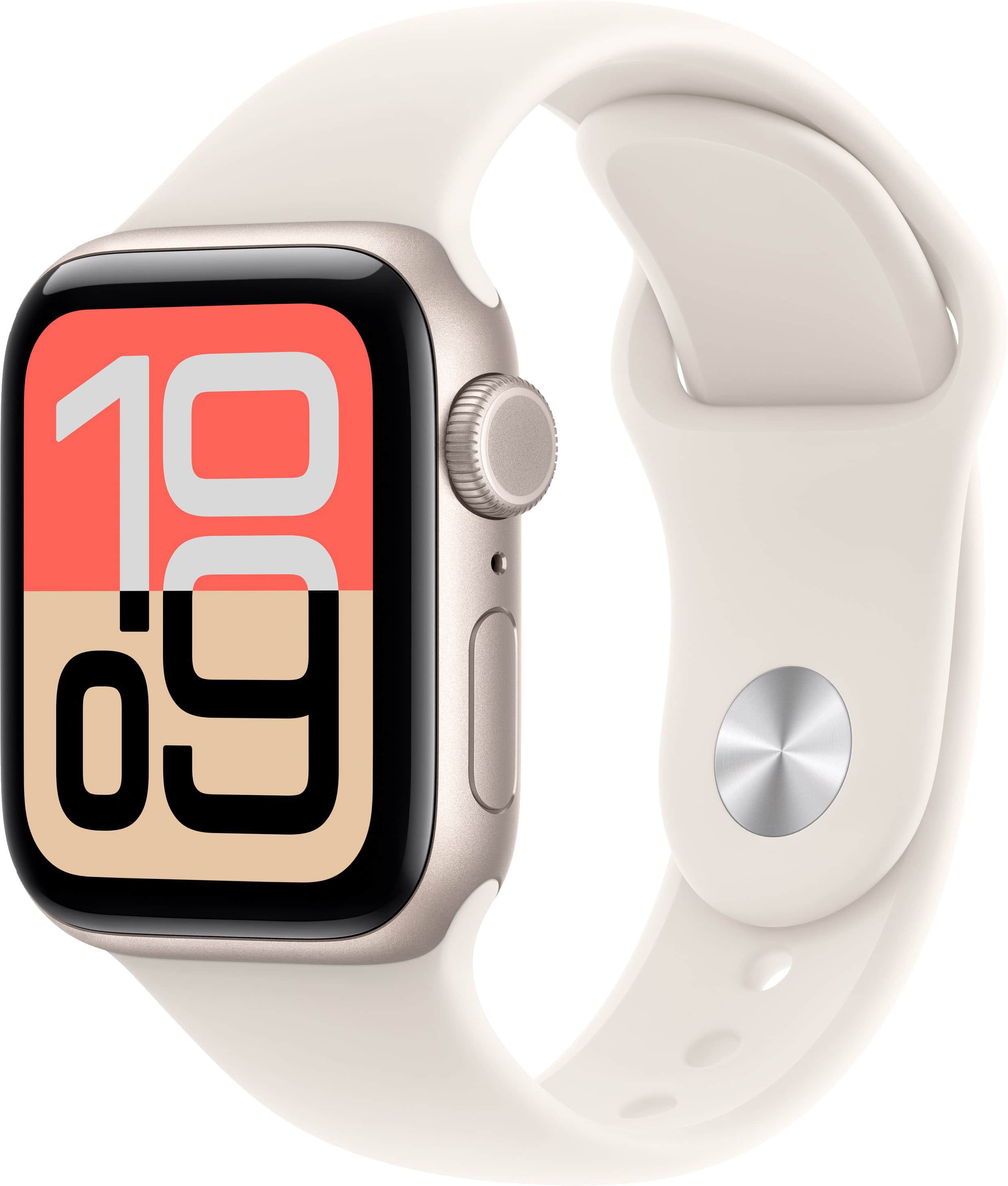 Apple Watch SE 3 (GPS+Cellular) 40mm Aluminum Case with Starlight Sport Band - S/M - Starlight - (2025) product image