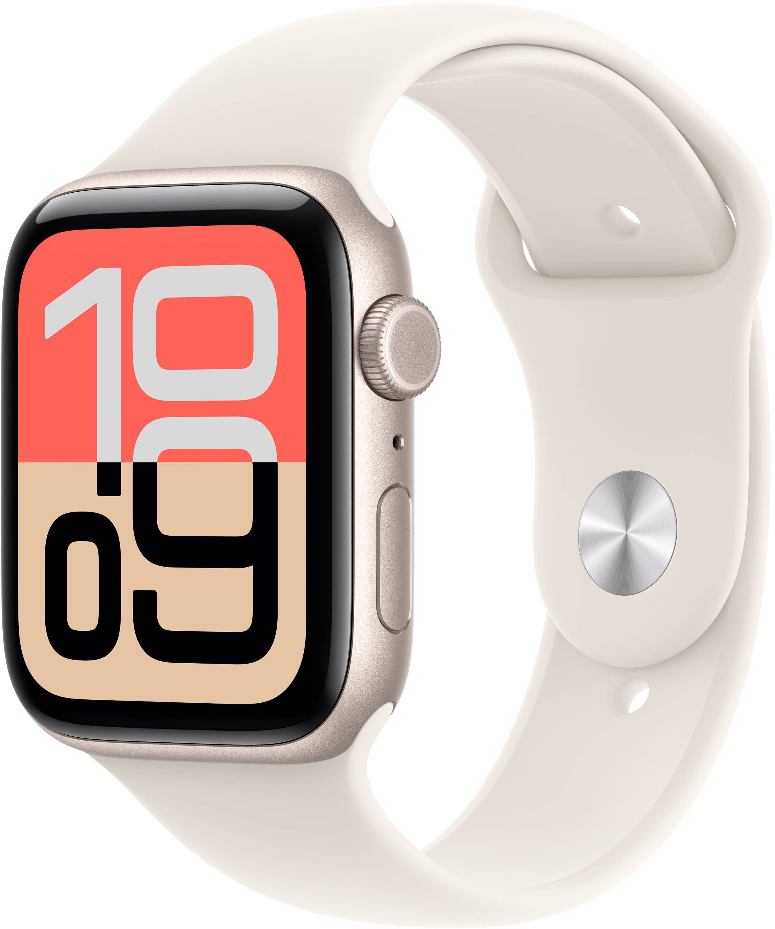 Apple Watch SE 3 (GPS+Cellular) 44mm Aluminum Case with Starlight Sport Band - M/L - Starlight - (2025) product image