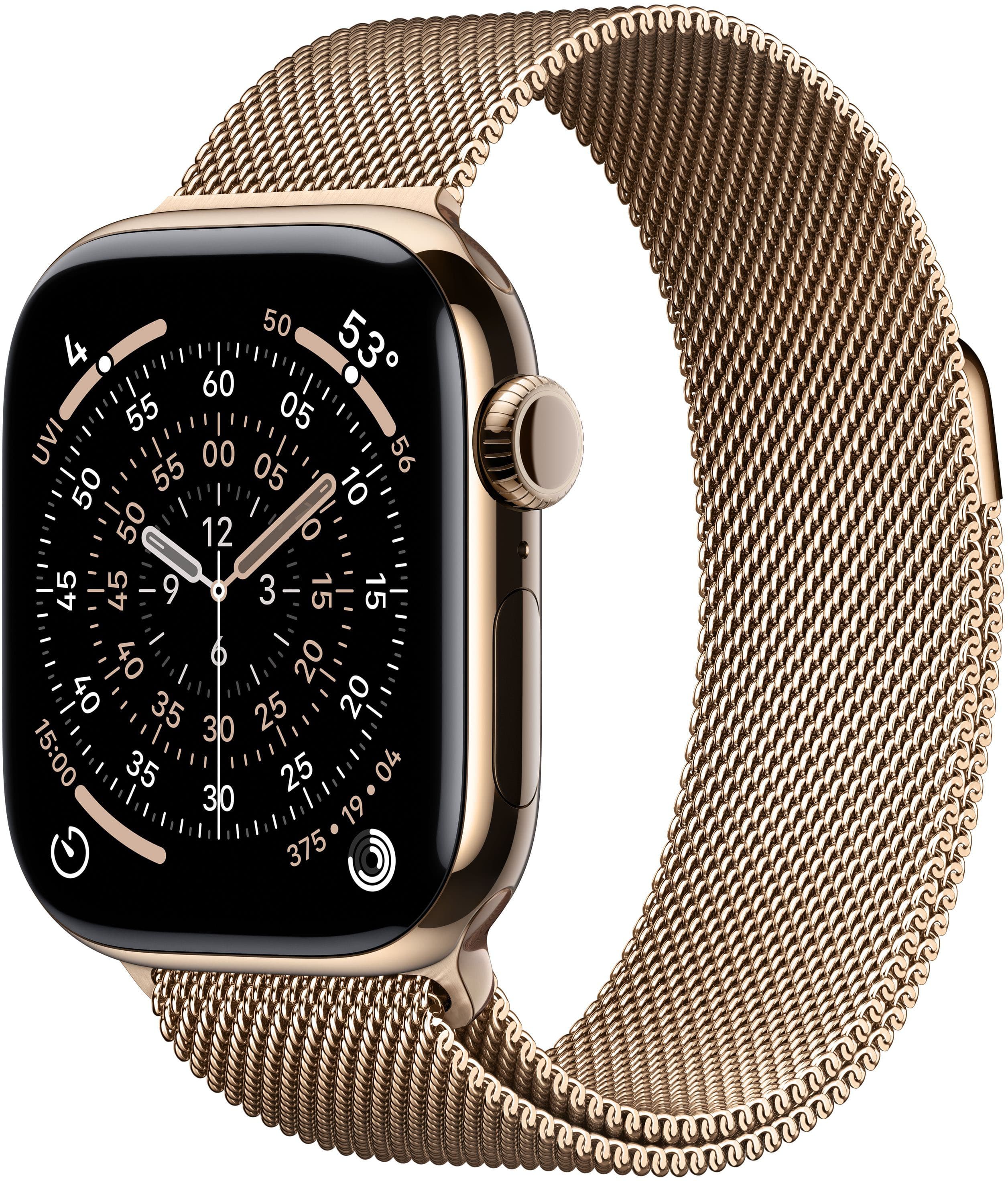 Apple Watch Series 11 (GPS+Cellular) 42mm Titanium Case with Gold Milanese Loop - Gold (AT&T) - (2025) product image