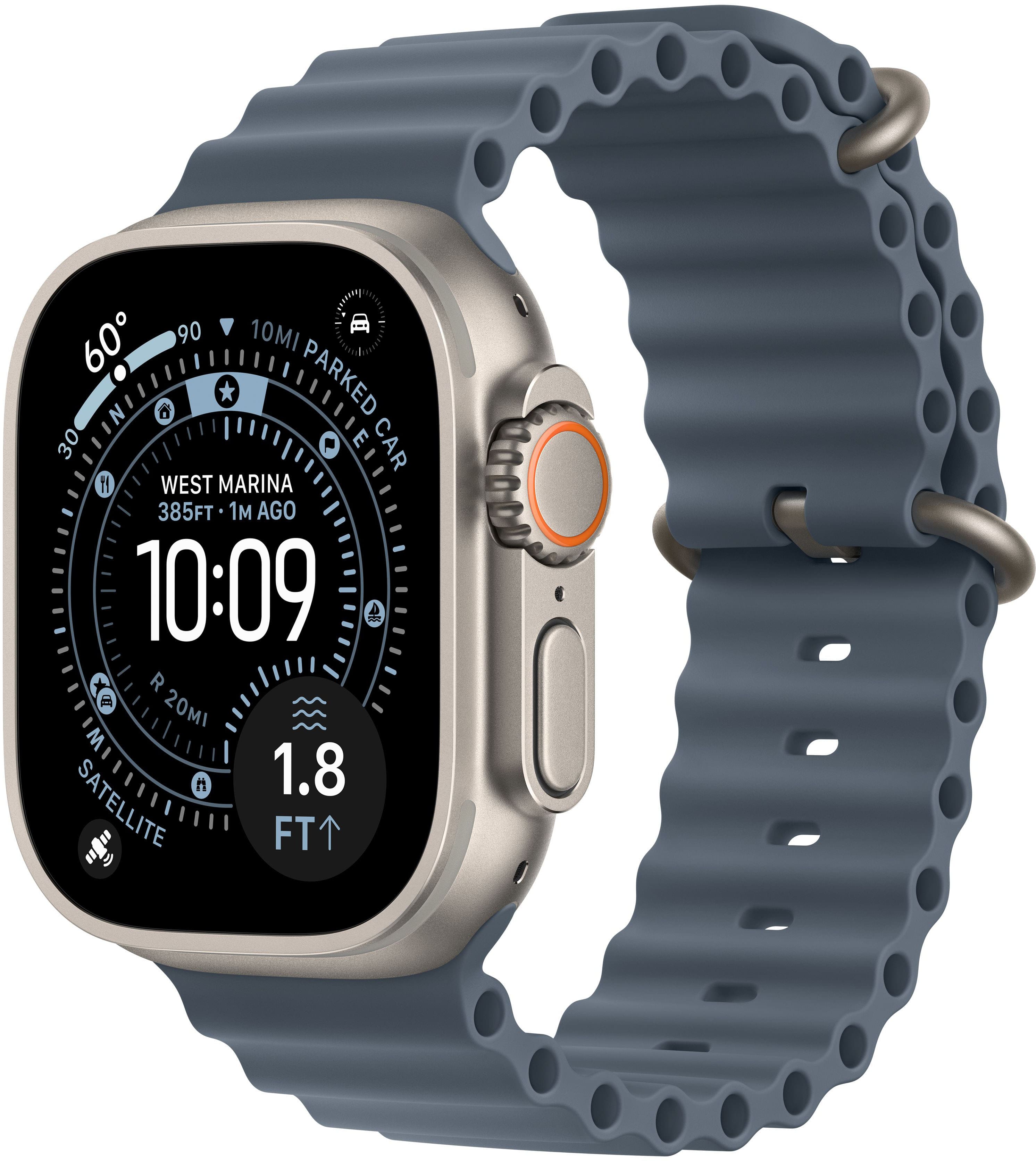 Apple Watch Ultra 3 (GPS+Cellular) 49mm Titanium Case with Anchor Blue Ocean Band - Natural (AT&T) - (2025) product image