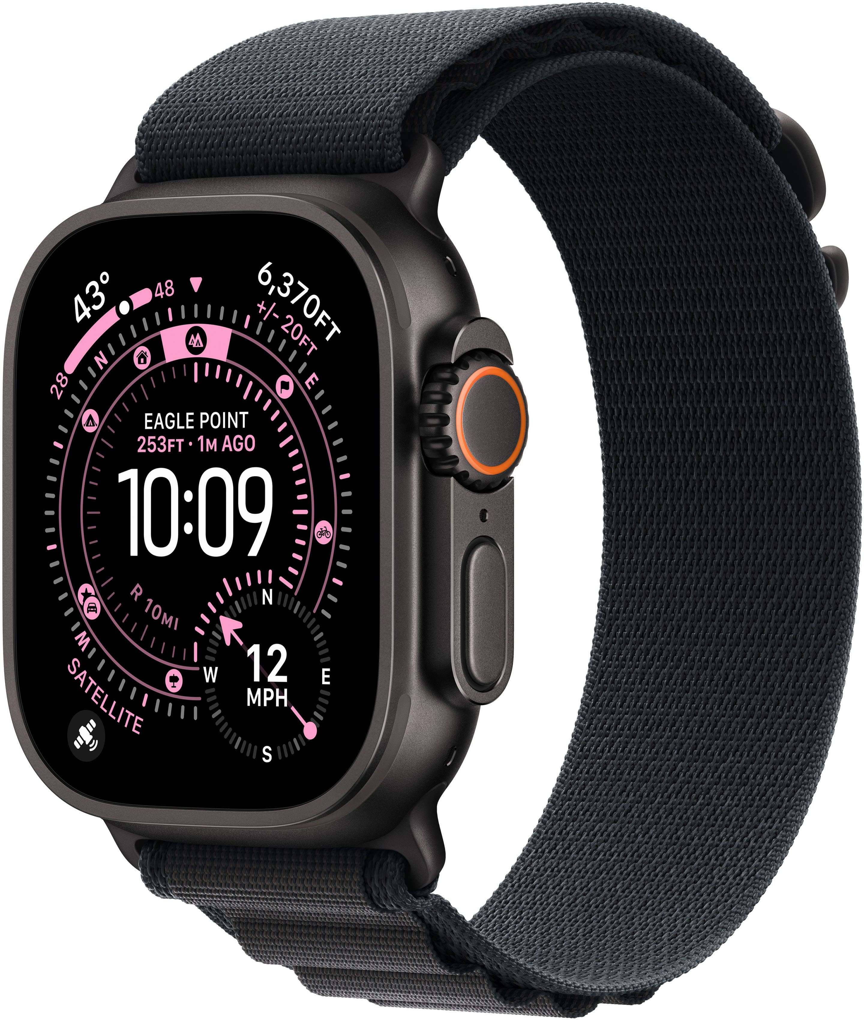 Apple Watch Ultra 3 (GPS+Cellular) 49mm Titanium Case with Black Alpine Loop - Medium - Black (AT&T) - (2025) product image