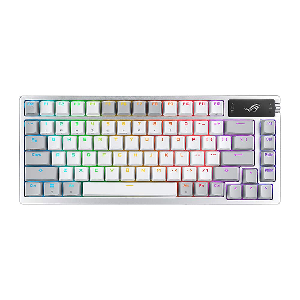 ASUS - ROG Azoth 75% Wireless Mechanical Gaming Keyboard with Hot-Swappable ROG NX Snow Switches and OLED Display - White pr…