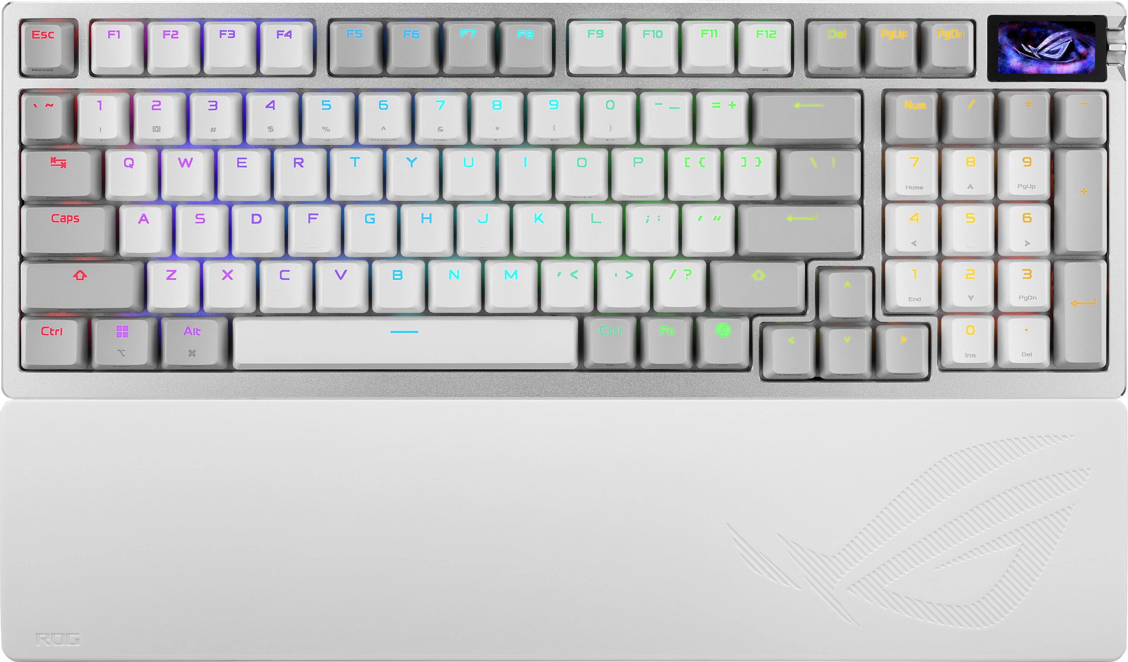 ASUS - ROG Azoth 96% Wireless Magnetic Hall Effect RGB Gaming Keyboard with Hot-Swappable ROG HFX V2 Switches - White produc…
