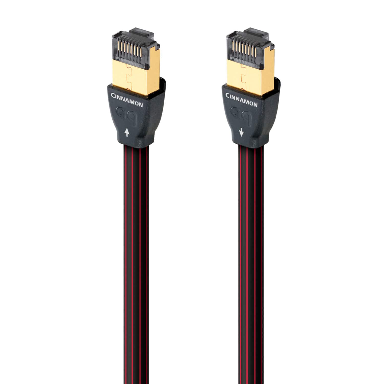 AudioQuest - Cinnamon RJ/E 39.4' Digital Ethernet Cable with RJ45 to RJ45 Connectors - Black/Red Stripes product image