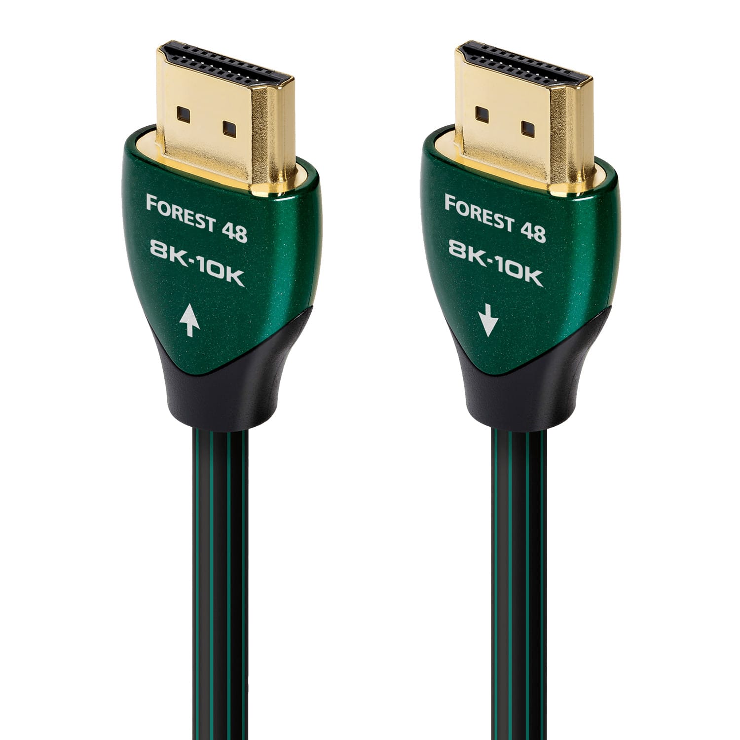 AudioQuest - Forest 48 9.8' 4K-8K-10K 48Gbps In-Wall Rated HDMI Cable - Black with Green Stripes product image