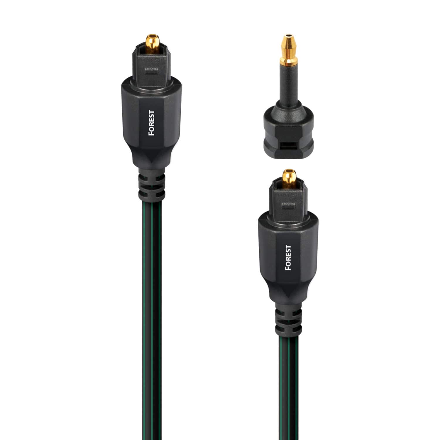 AudioQuest - Forest Optical 9.8' Digital Toslink Fiber-Optic Cable + Mini-Adaptor with Toslink to Toslink Connectors - Black…