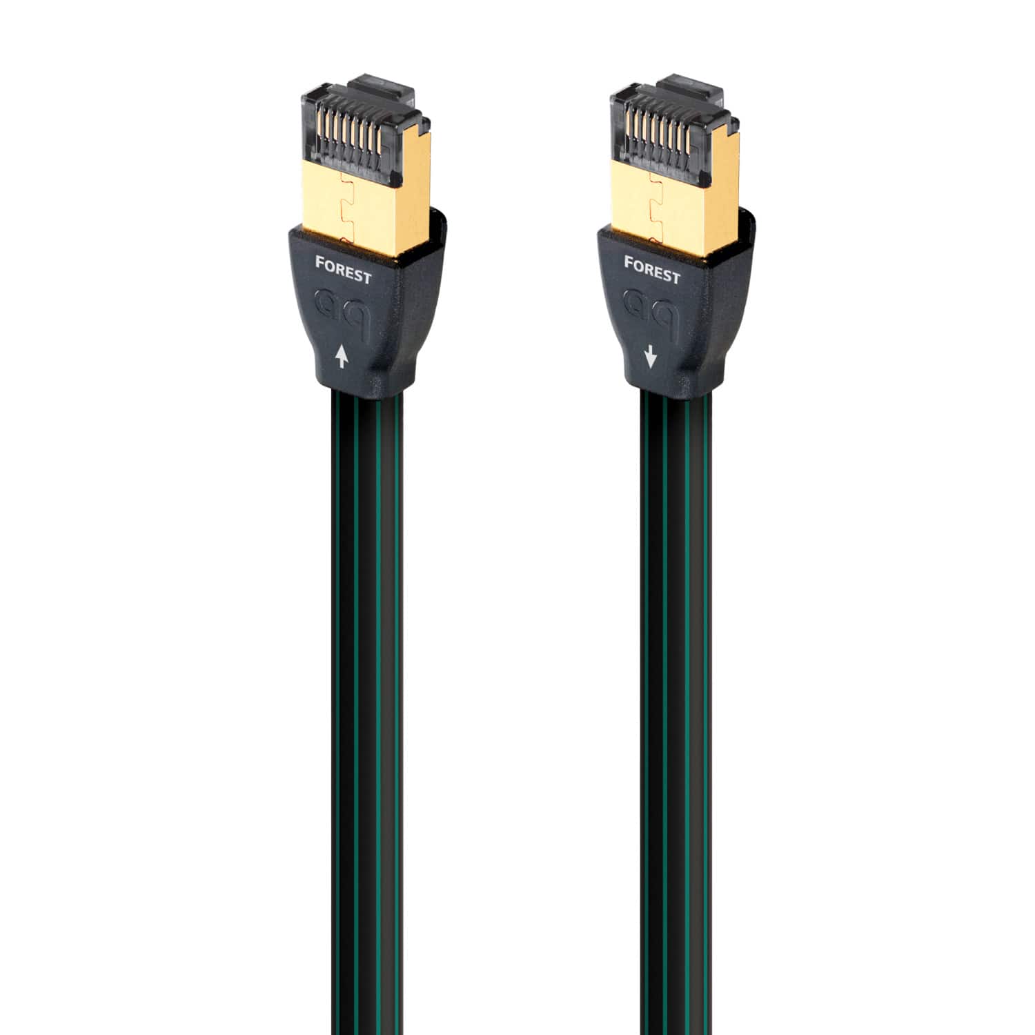 AudioQuest - Forest RJ/E 16.4' Digital Ethernet Cable with RJ45 to RJ45 Connectors - Black with Green Stripes product image