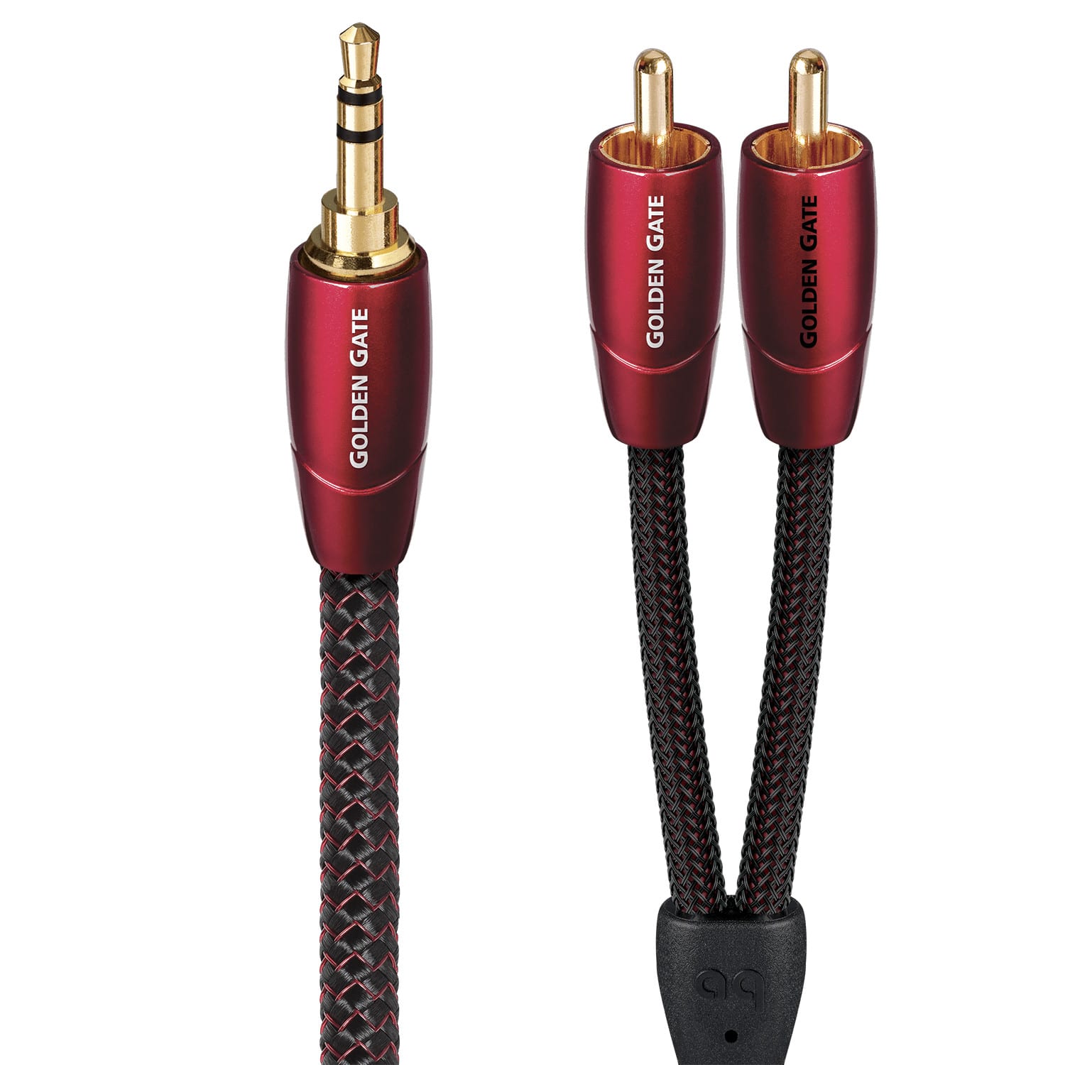 AudioQuest - Golden Gate 3.5mm Mini > RCA 3.3' Analog Audio Interconnect Cable - Red on Black product image
