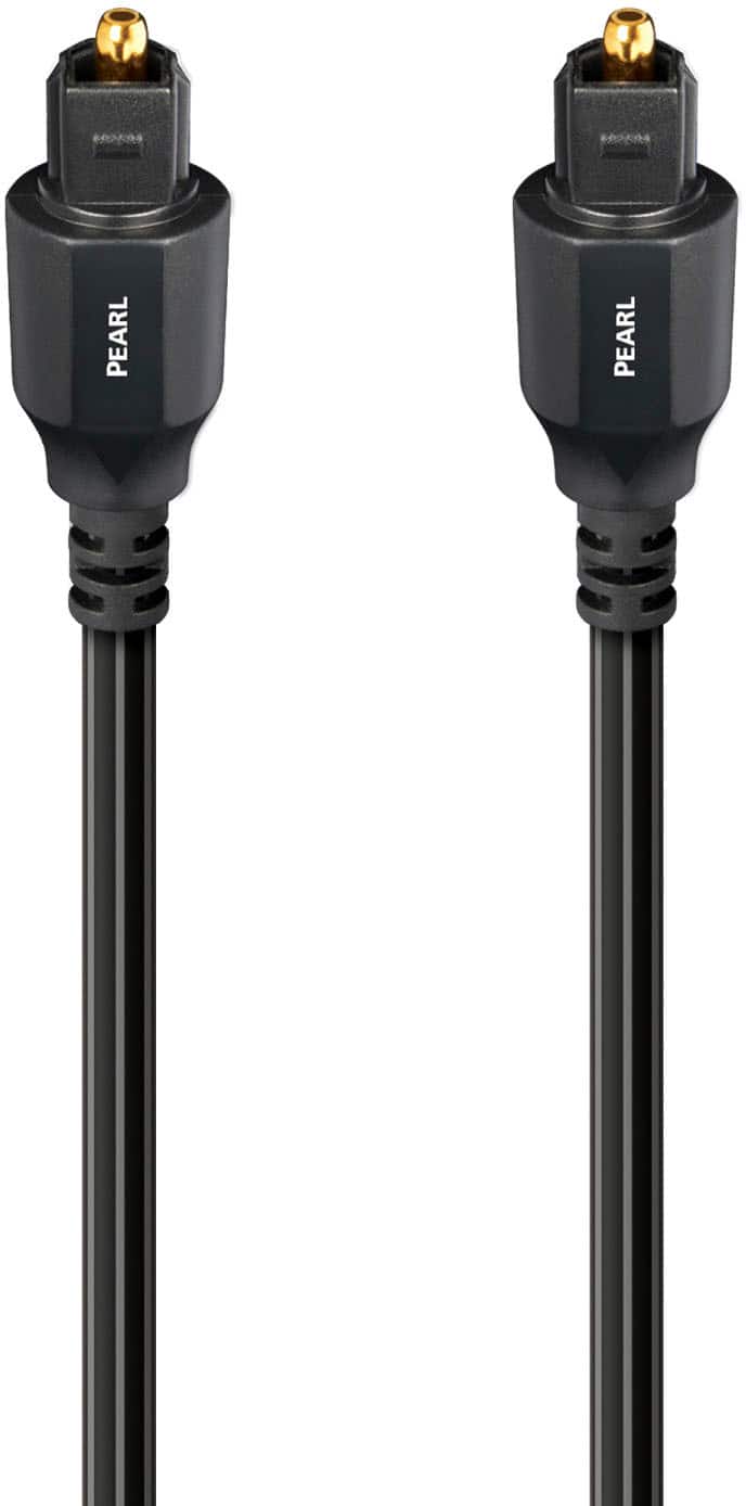 AudioQuest - Pearl Optical 39.4' Digital Toslink Fiber-Optic Cable with Toslink to Toslink Connectors - Black/Gray Stripes p…