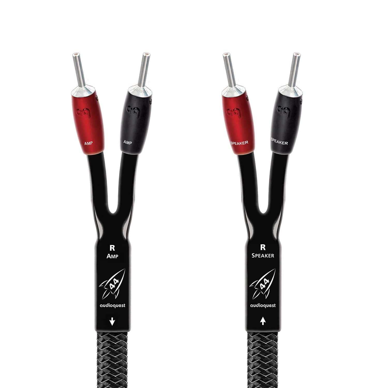 AudioQuest - Rocket 44 10' Speaker Cable with Banana > Banana - Silver on Black product image