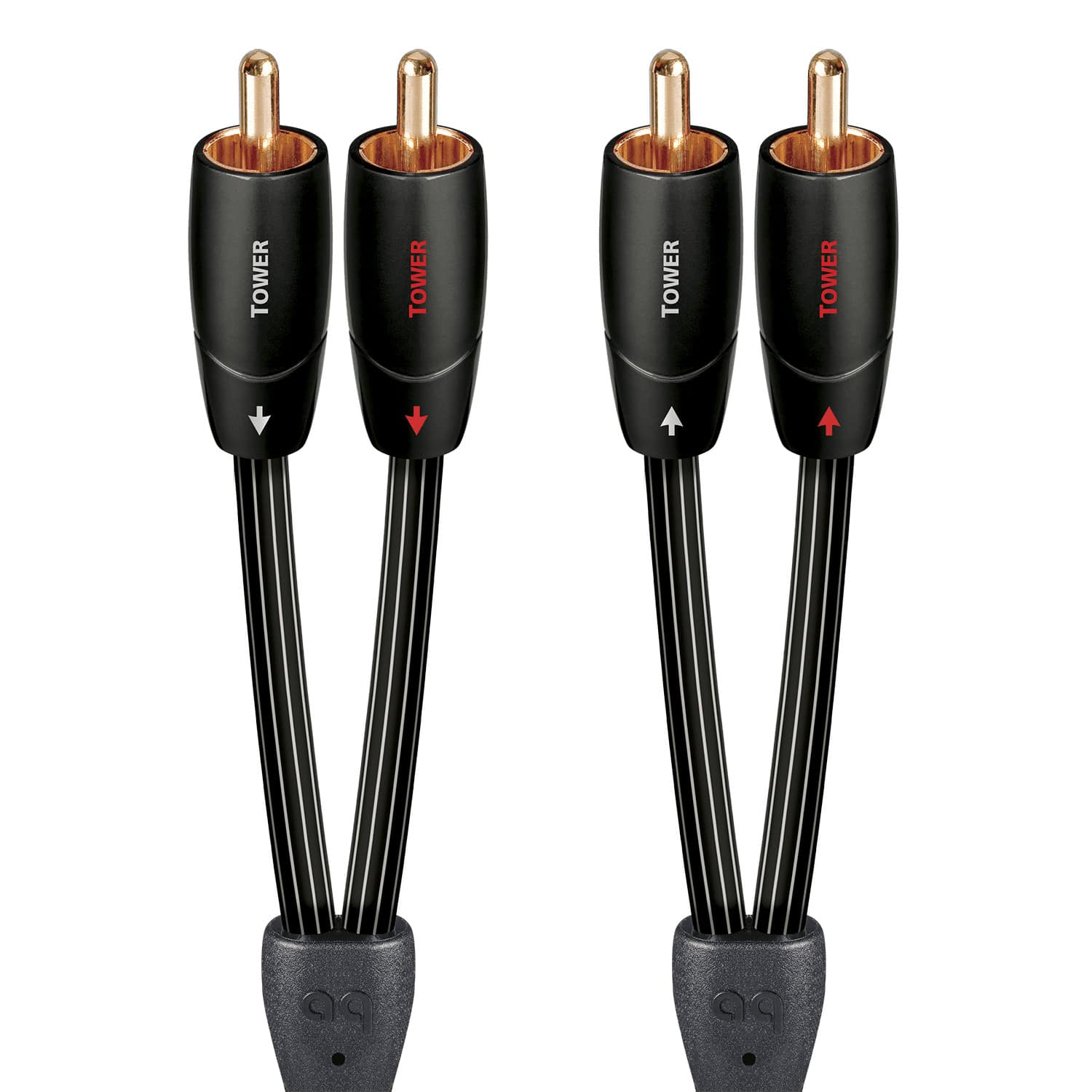 AudioQuest - Tower RCA > RCA 26.2' Analog Audio Interconnect Cable - Black with White Stripes product image