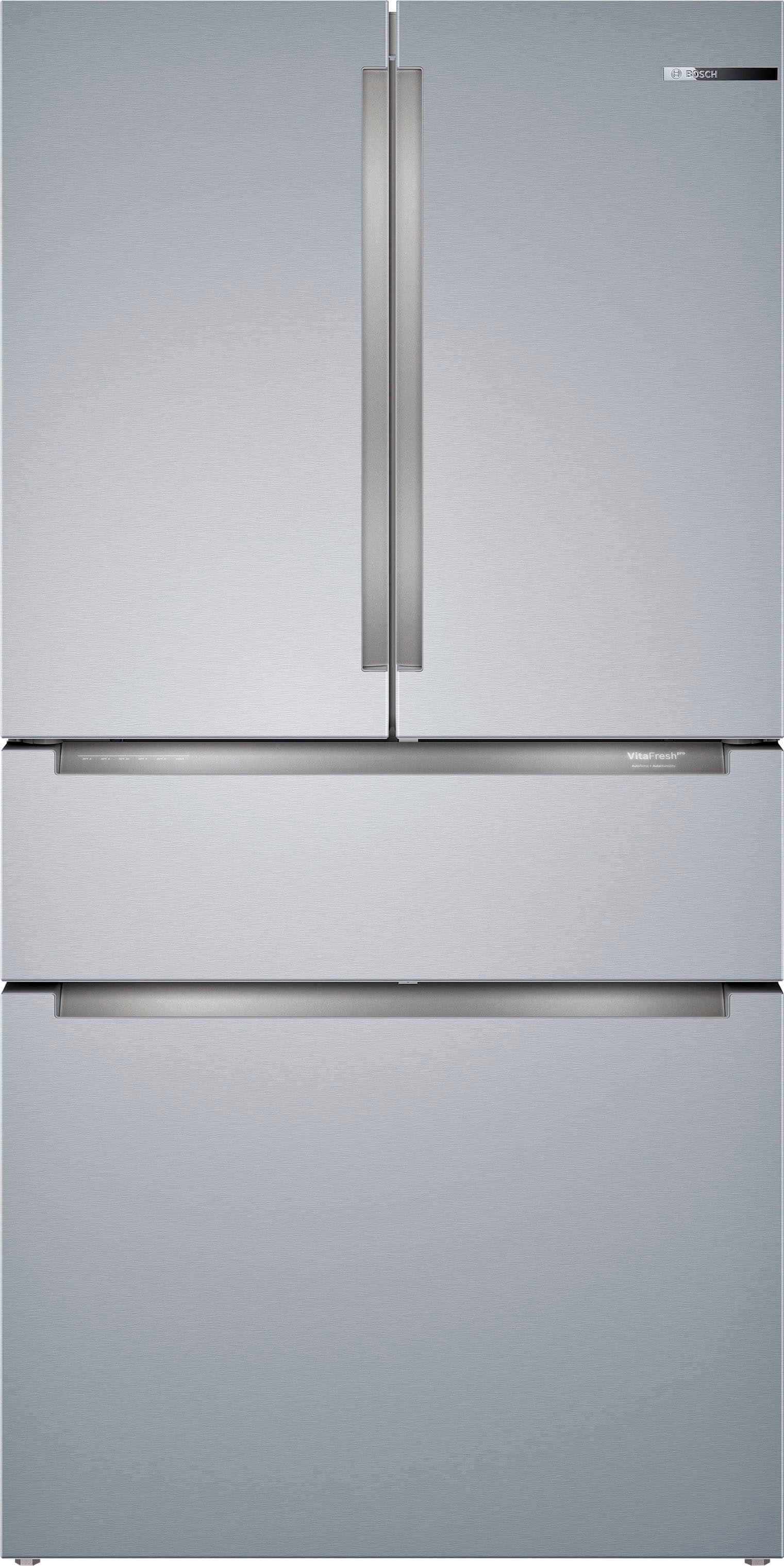 Bosch - 800 Series 20.5 Cu. Ft. 4-Door French Door Bottom Freezer Counter-Depth Smart Refrigerator with VitaFresh - Stainles…