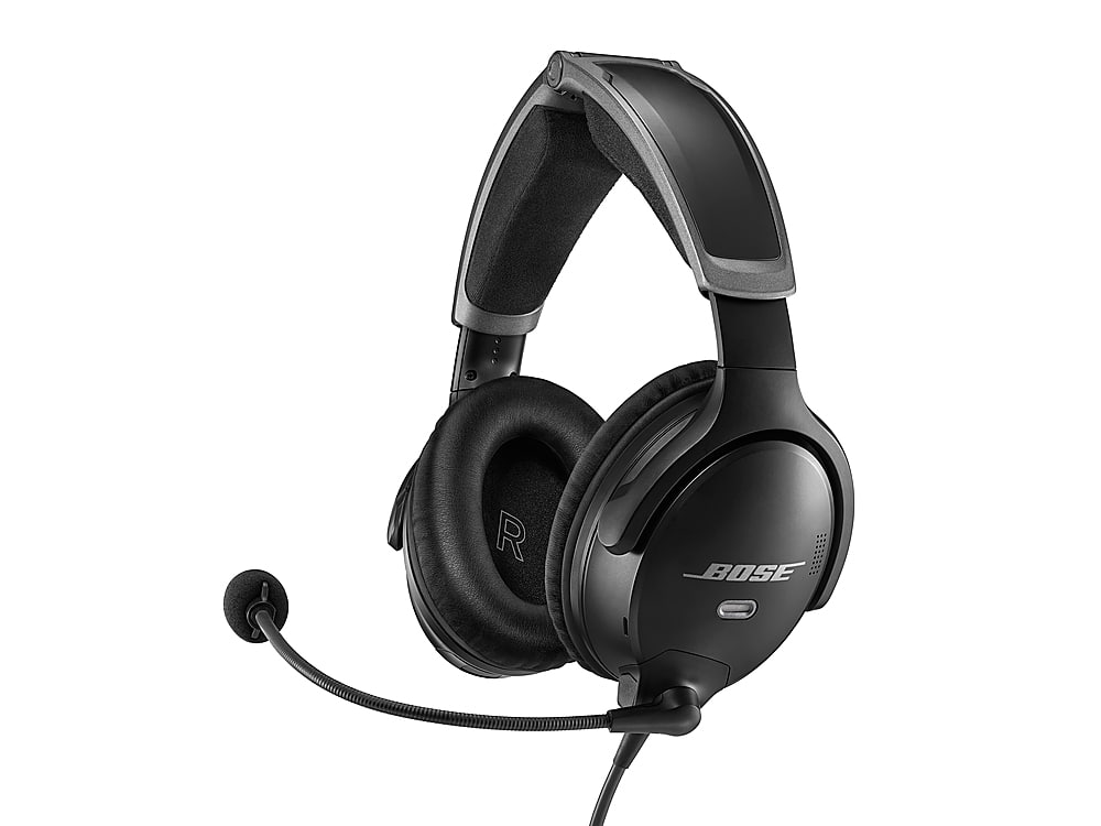 Bose - A30 Noise Cancelling Over-the-Ear Aviation Headset with Dual Plug - Black product image