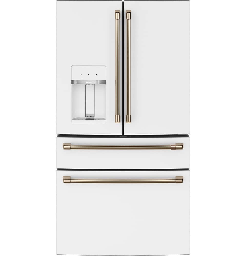 Café - 22.3 Cu. Ft. 4-Door French Door Counter-Depth Smart Refrigerator with Convertible Drawer with Soft Freeze - Matte Bla…