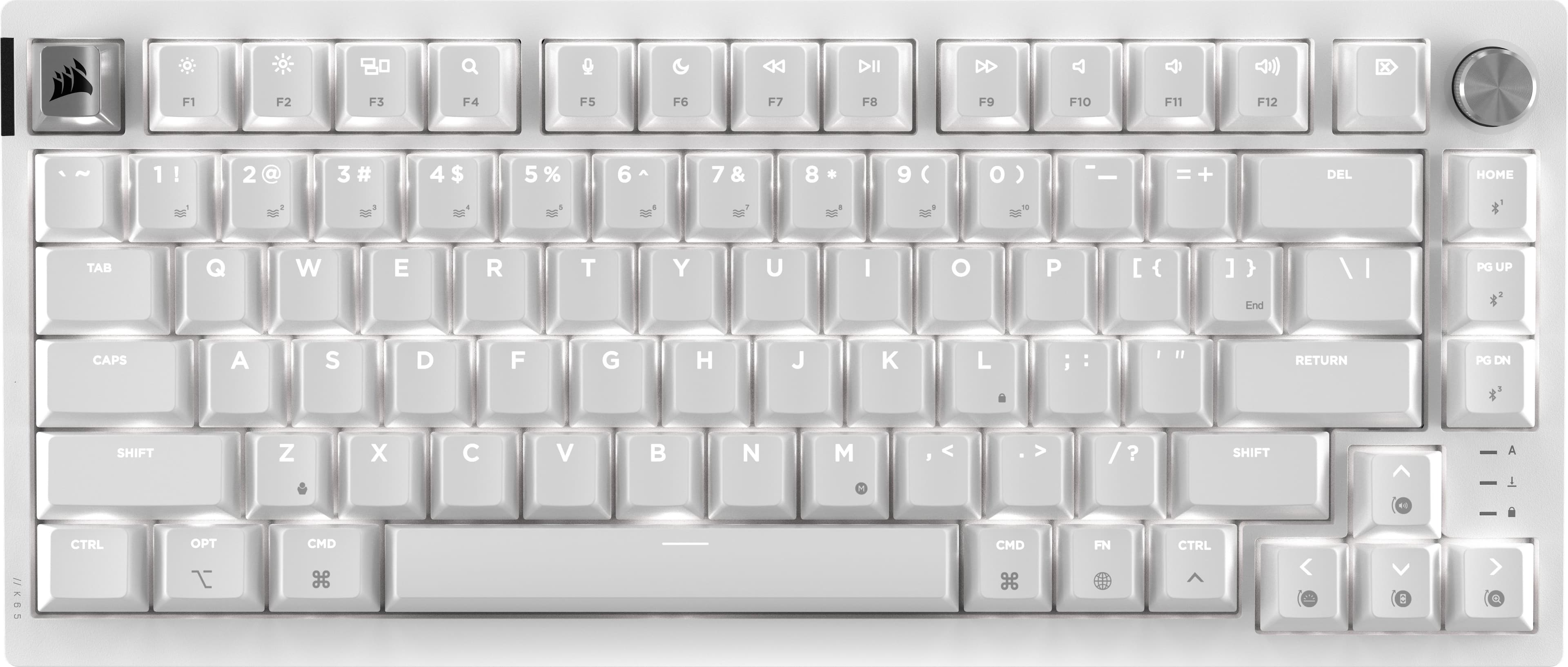 CORSAIR - K65 PLUS RGB 75% Wireless Mechanical Pre-Lubed MLX Red Linear Switch Gaming Keyboard for Mac with Hot-Swappable Sw…