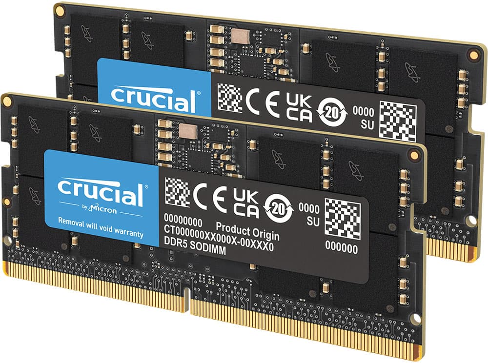 Crucial - 64GB Kit (2x32GB) DDR5 5600MHz C46 SODIMM Laptop Memory - Black product image