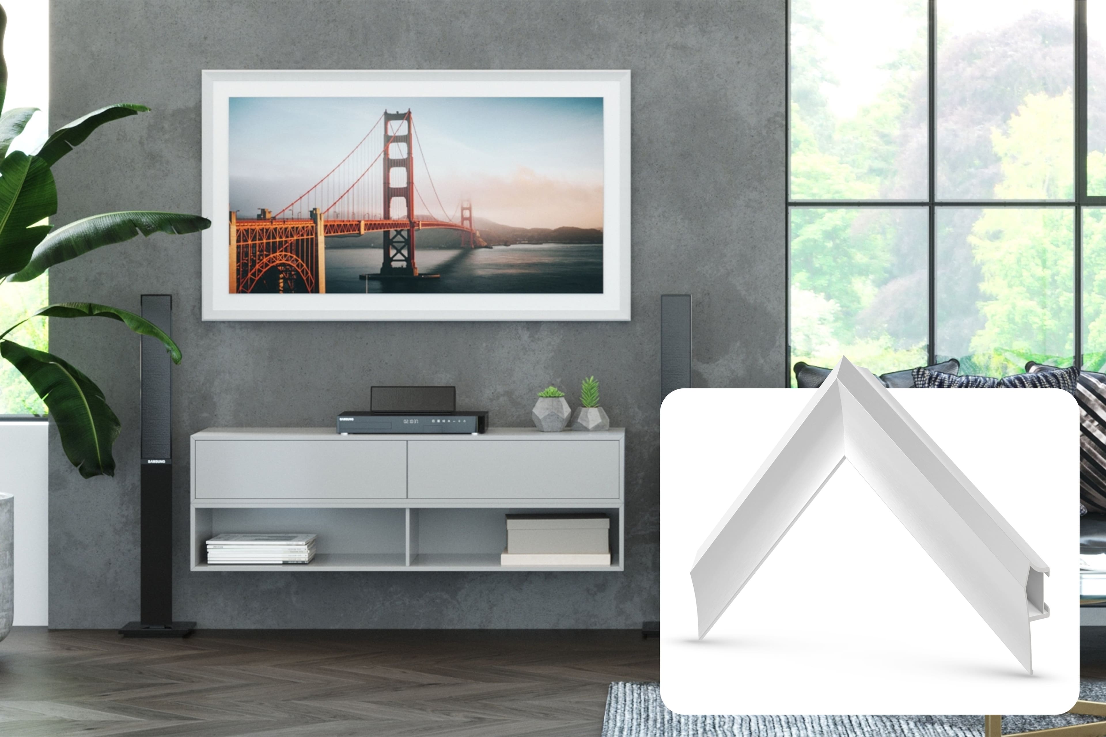 Deco TV Frames - Alloy Prismatic Bezel for Samsung The Frame TV - 50" - Pure White product image