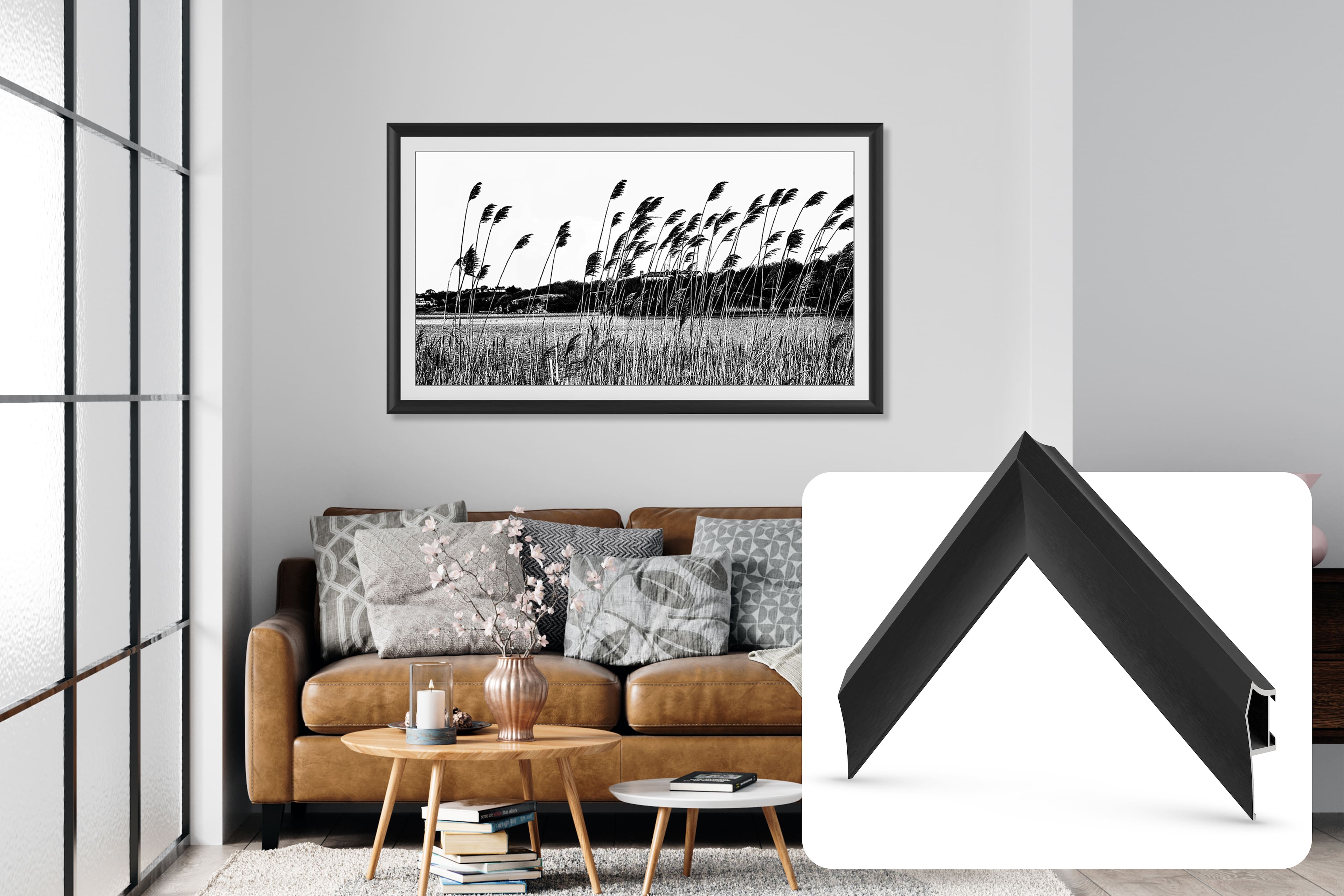 Deco TV Frames - Alloy Prismatic Bezel for Samsung The Frame TV - 55" - Anodized Black product image