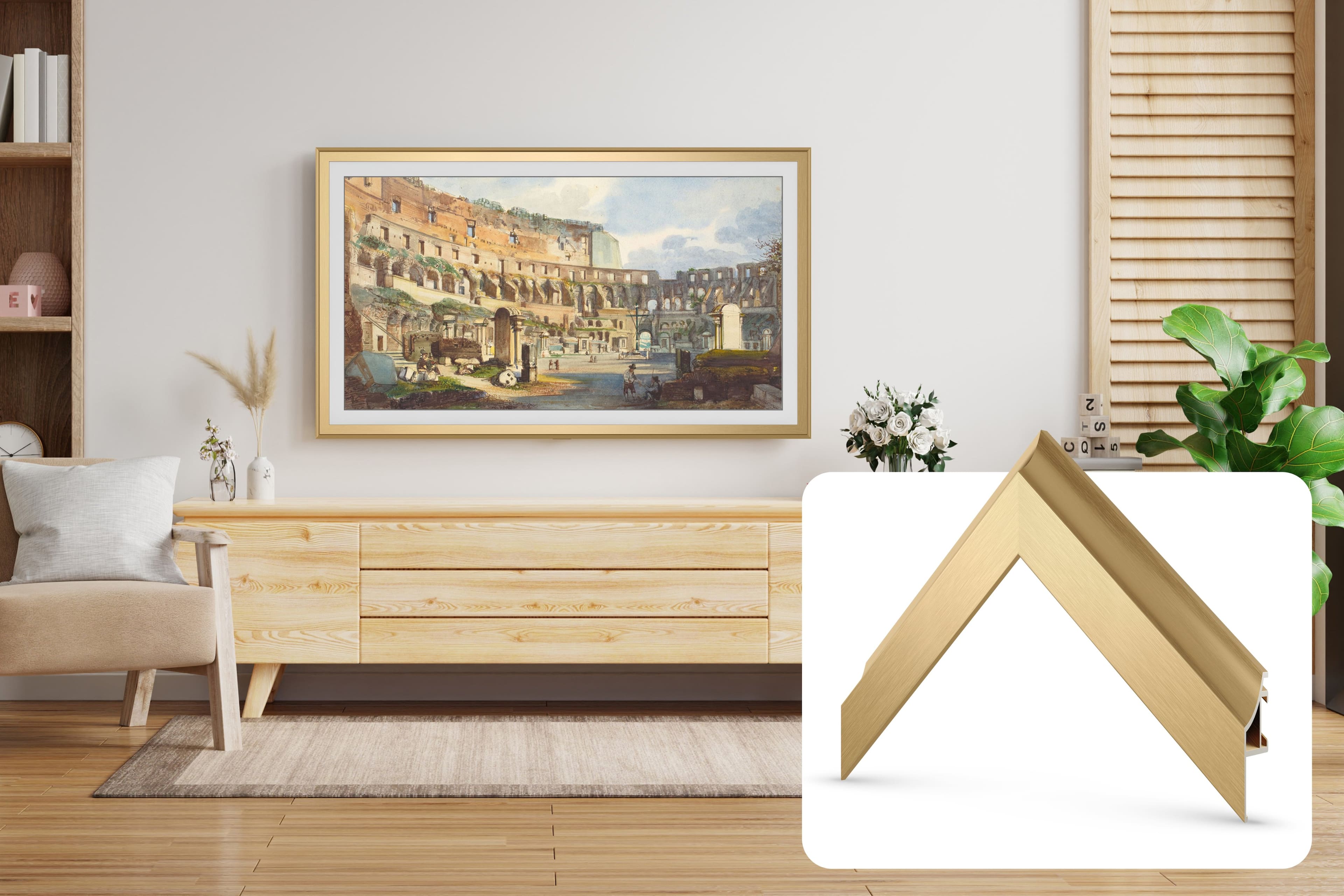 Deco TV Frames - Alloy Prismatic Bezel for Samsung The Frame TV - 55" - Pale Gold product image