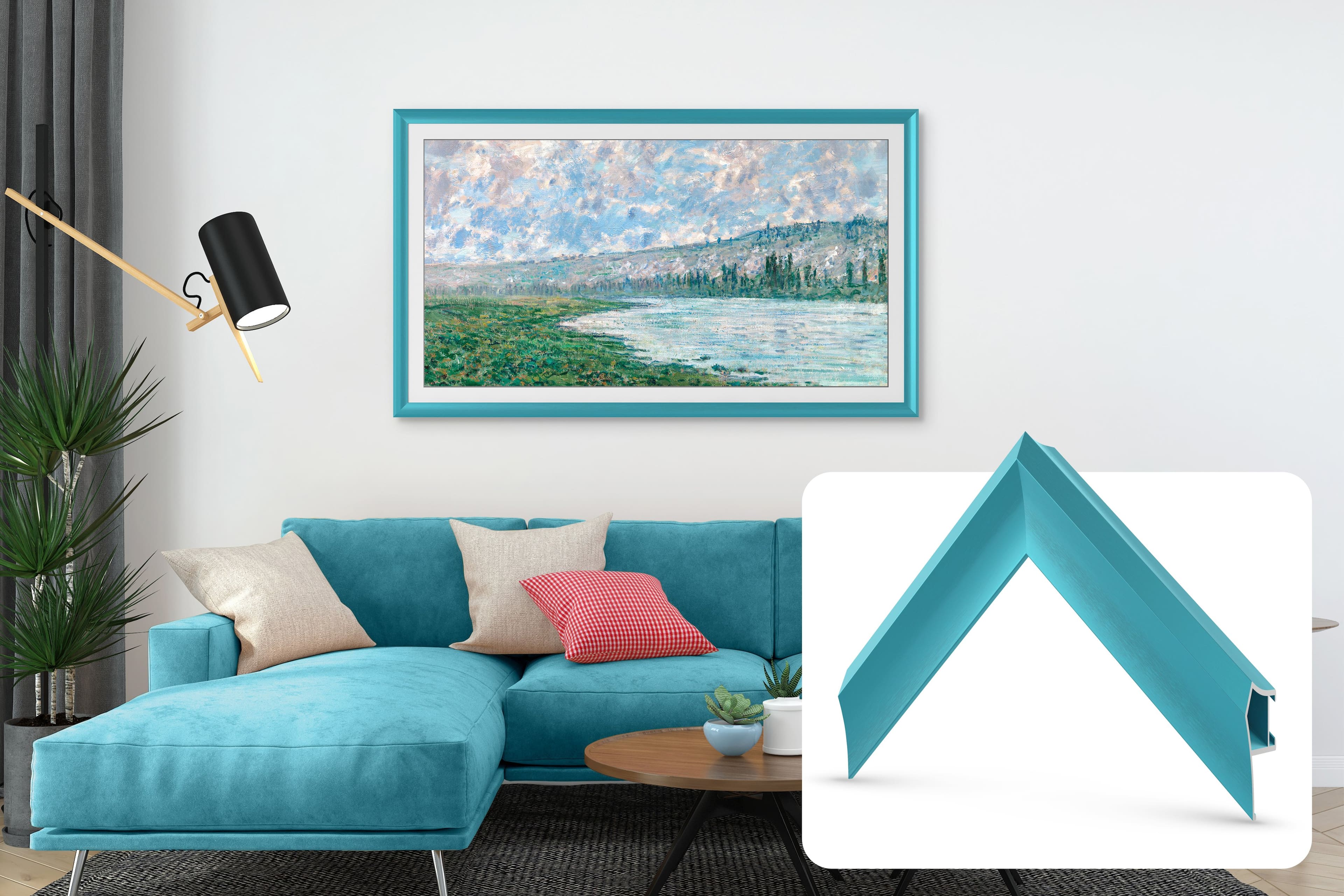 Deco TV Frames - Alloy Prismatic Bezel for Samsung The Frame TV - 65" - Caribbean Turquoise product image