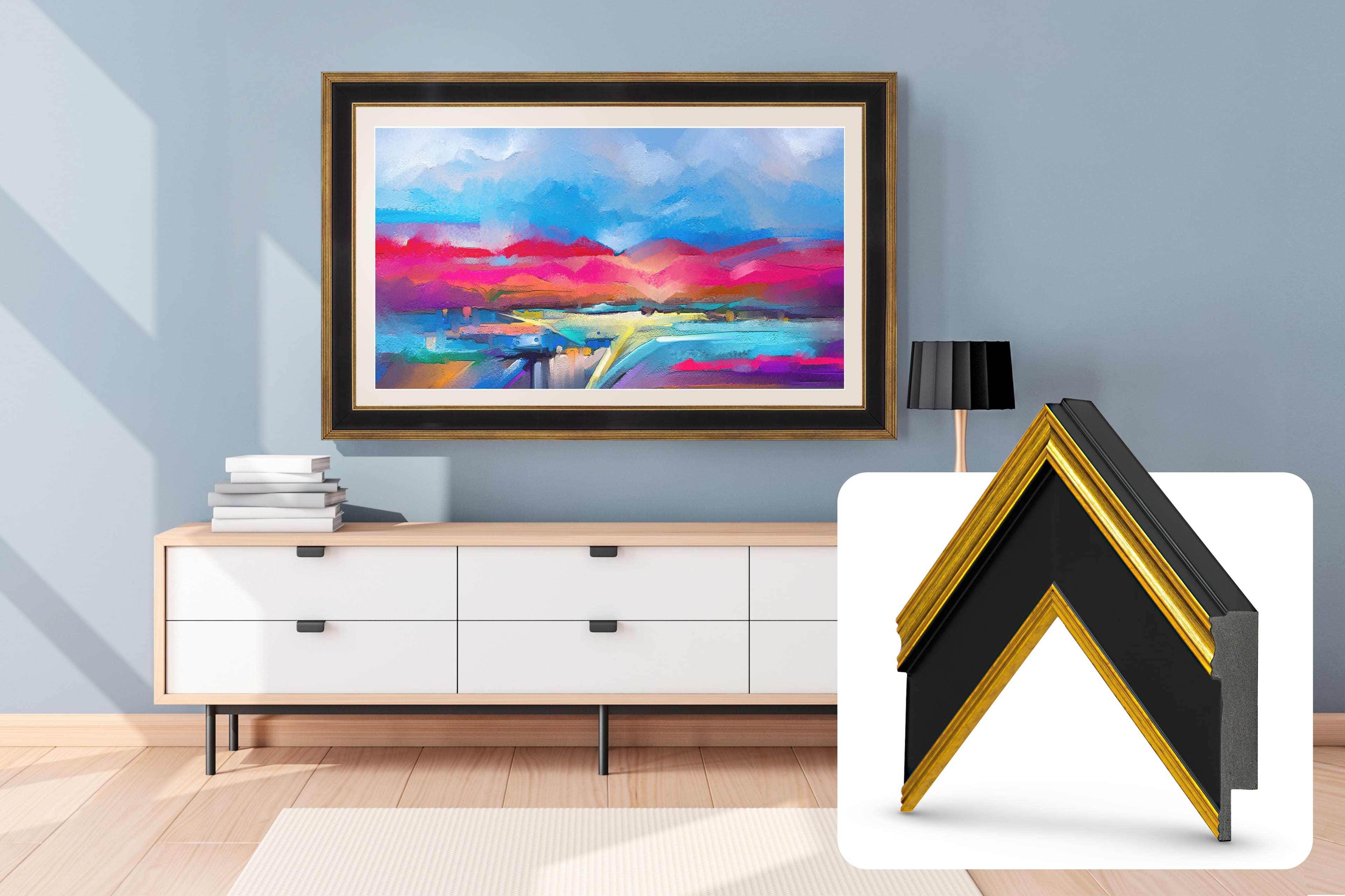 Deco TV Frames - Premiere Bezel for Samsung the Frame TV - 50" - Antique Gold/Black product image