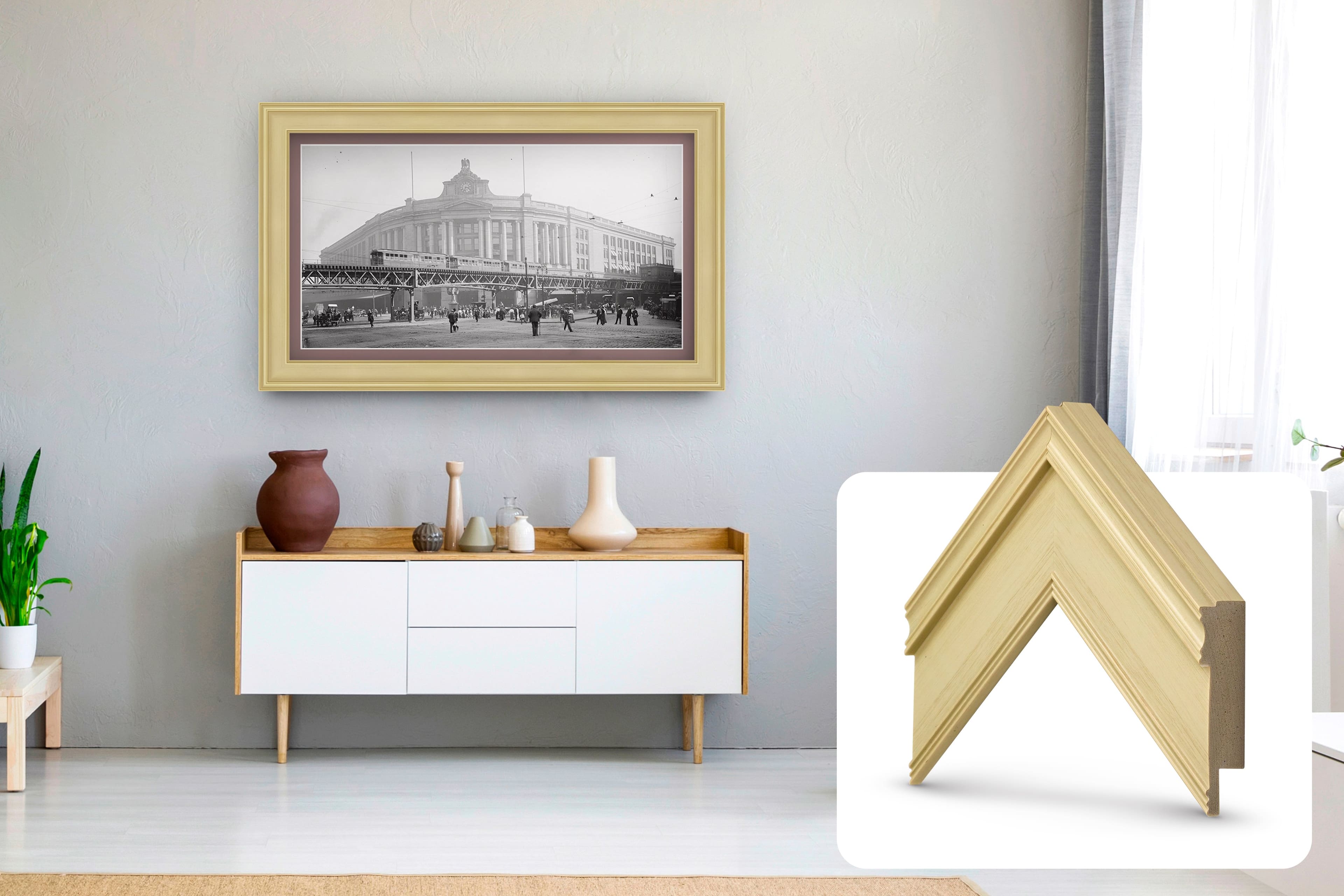 Deco TV Frames - Premiere Bezel for Samsung the Frame TV - 55" - Antique White product image