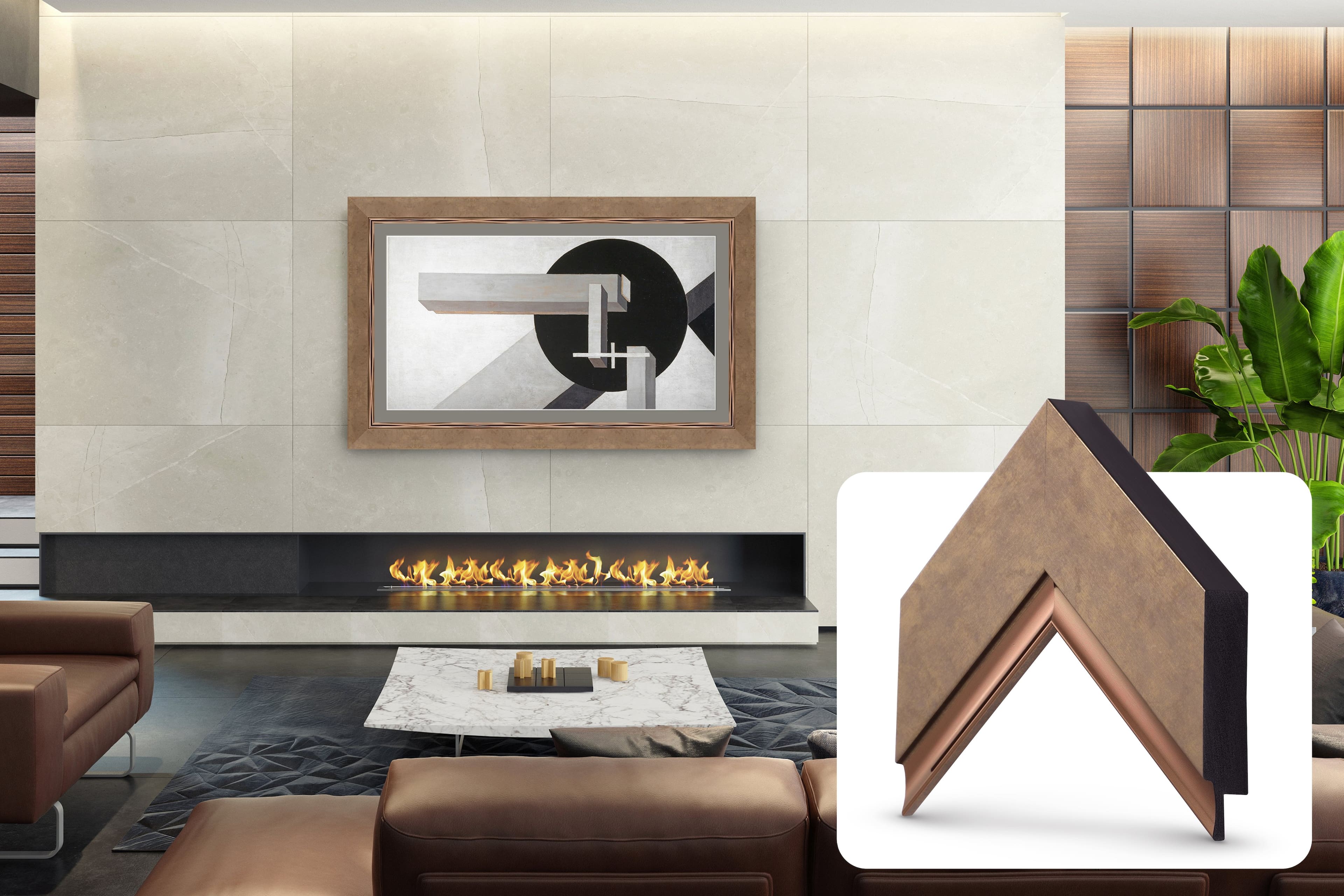 Deco TV Frames - Premiere Bezel for Samsung the Frame TV - 65" - Contemporary Bronze product image