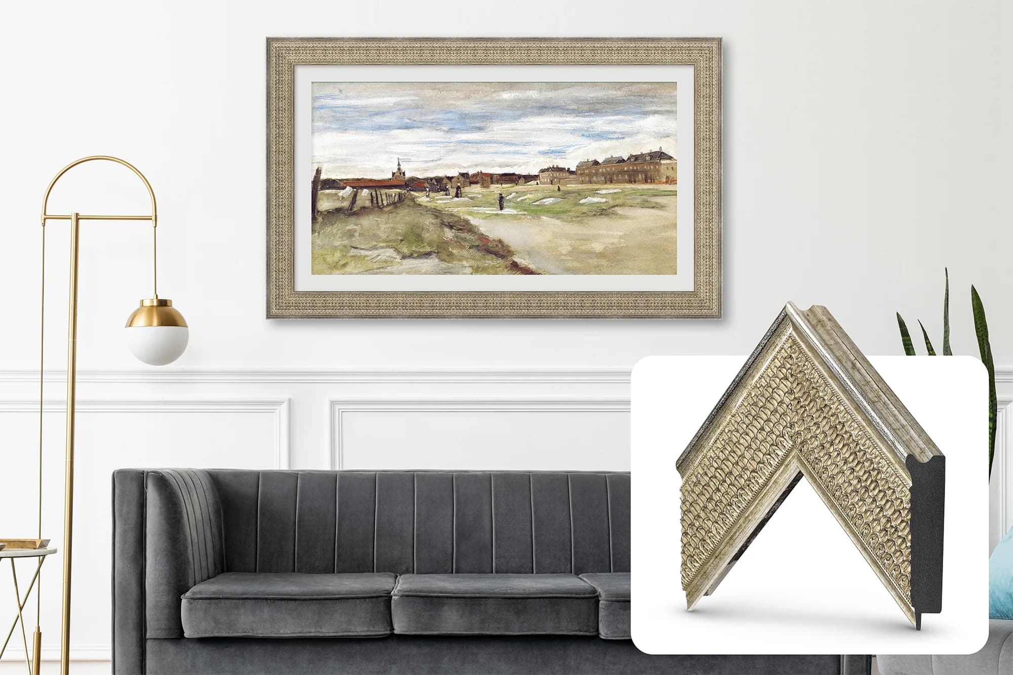 Deco TV Frames - Premiere Bezel for Samsung the Frame TV - 65" - Gatsby Silver product image