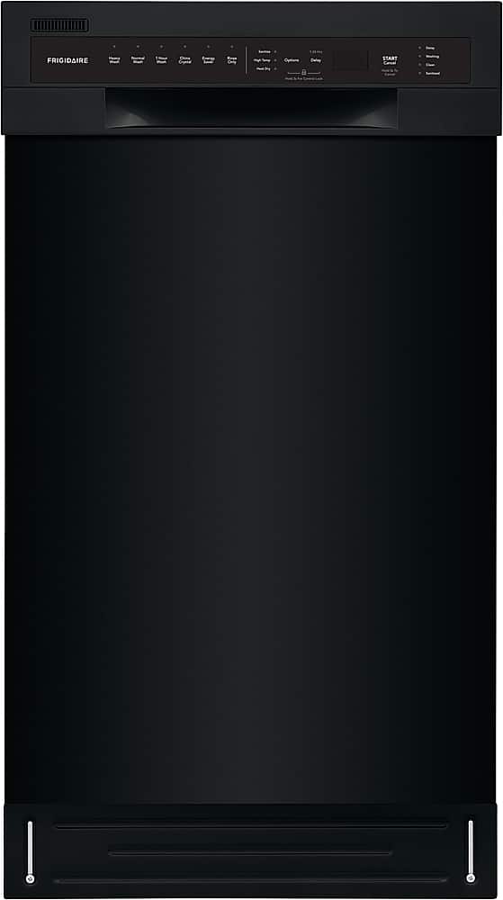 Frigidaire - 18" Compact Front Control Built-In Stainless Steel Tub Dishwasher with PowerPlus Cycle, 52 dBA - Black product…