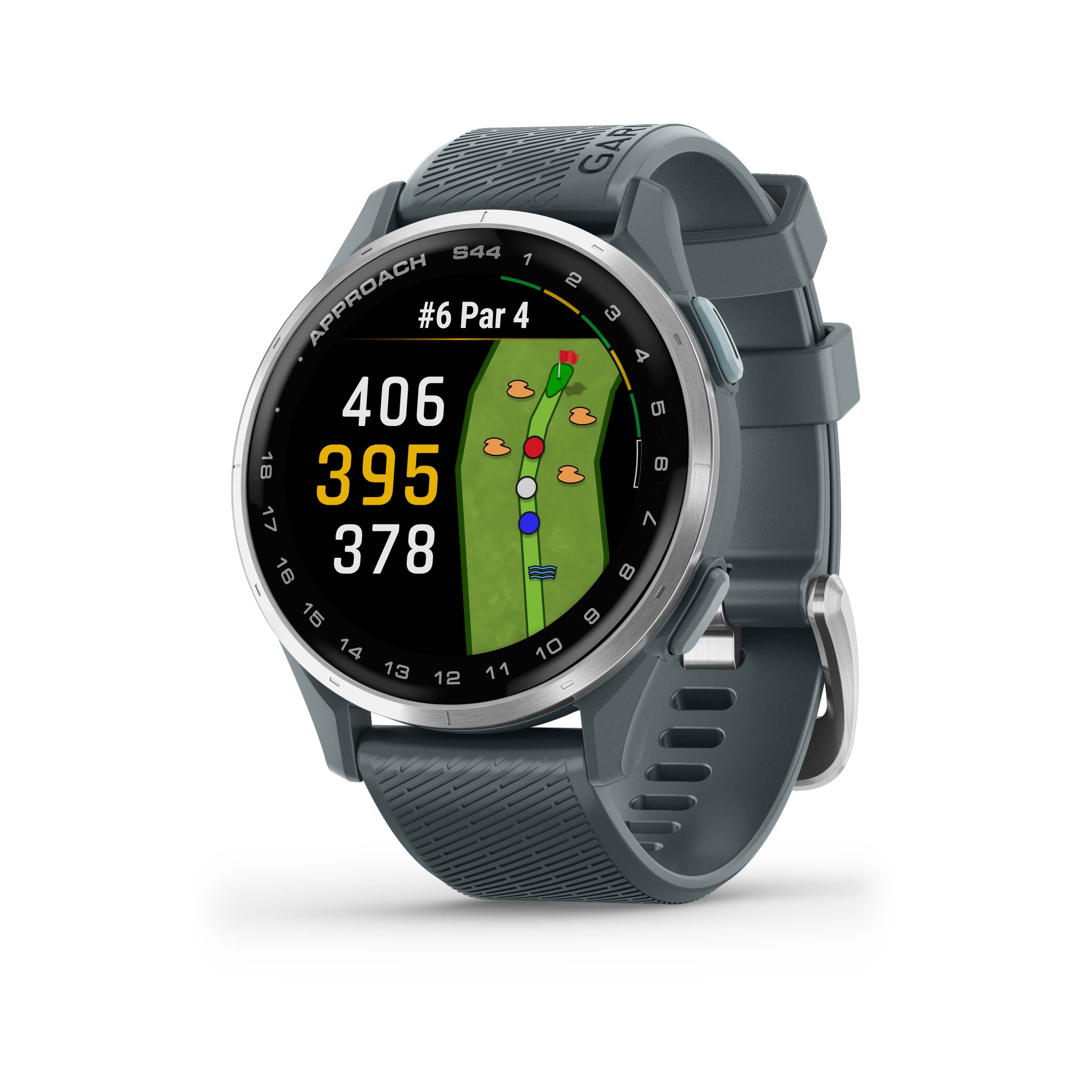 Garmin - Approach S44 GPS Smartwatch 43mm Anodized Aluminum - Silver Aluminum Bezel with Black Silicone Band - (2025) produc…