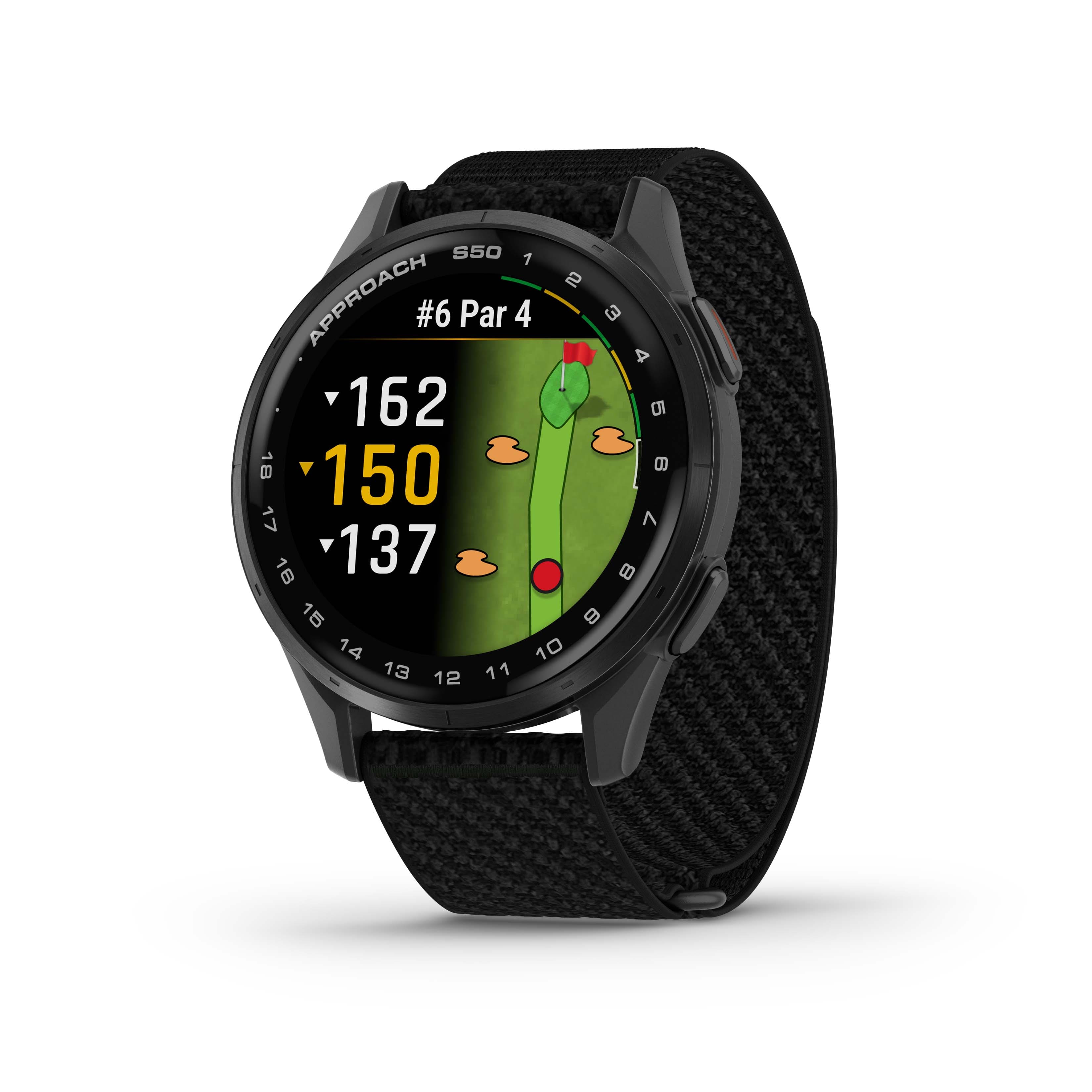 Garmin - Approach S50 GPS Smartwatch 43mm Anodized Aluminum - Slate Aluminum Bezel with Black Nylon Band - (2025) product im…