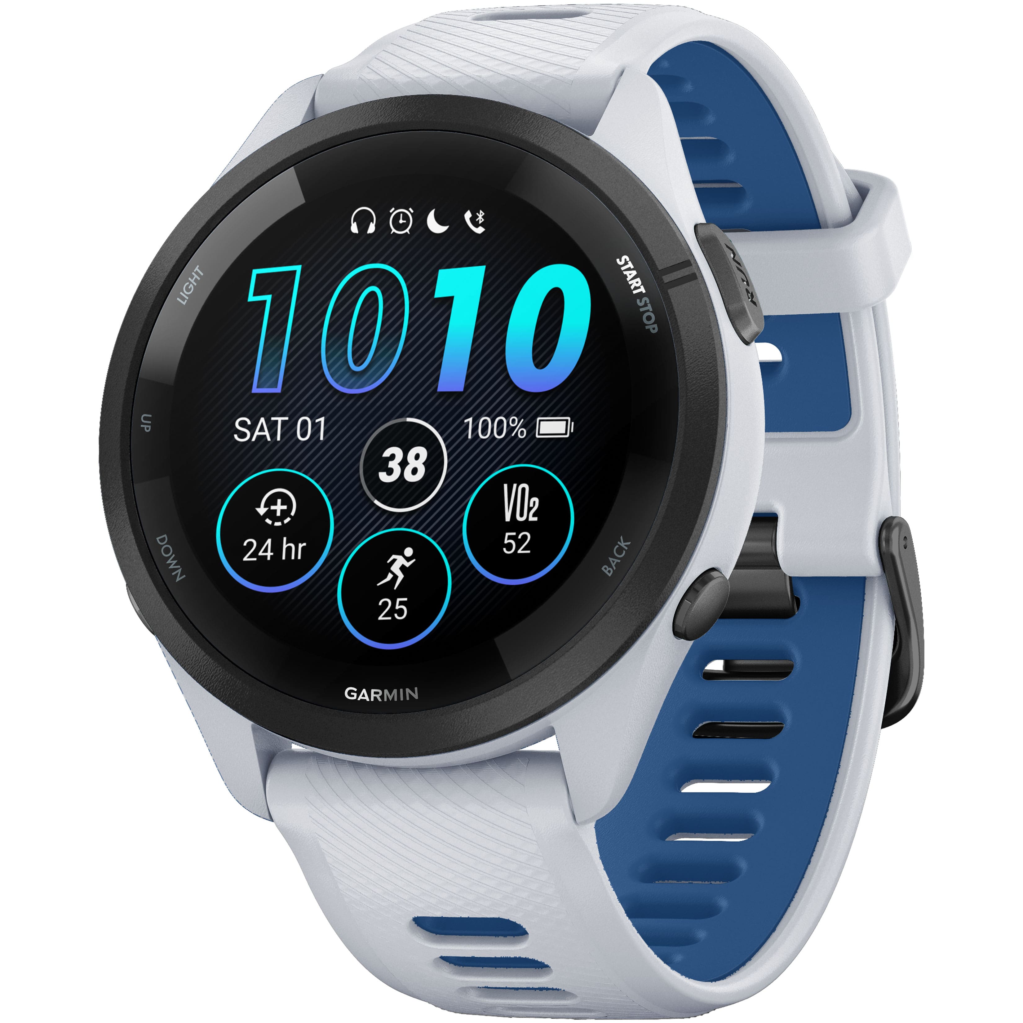 Garmin - Forerunner 265 GPS Smartwatch 46 mm Fiber-reinforced polymer - Black/Whitestone - (2023) product image