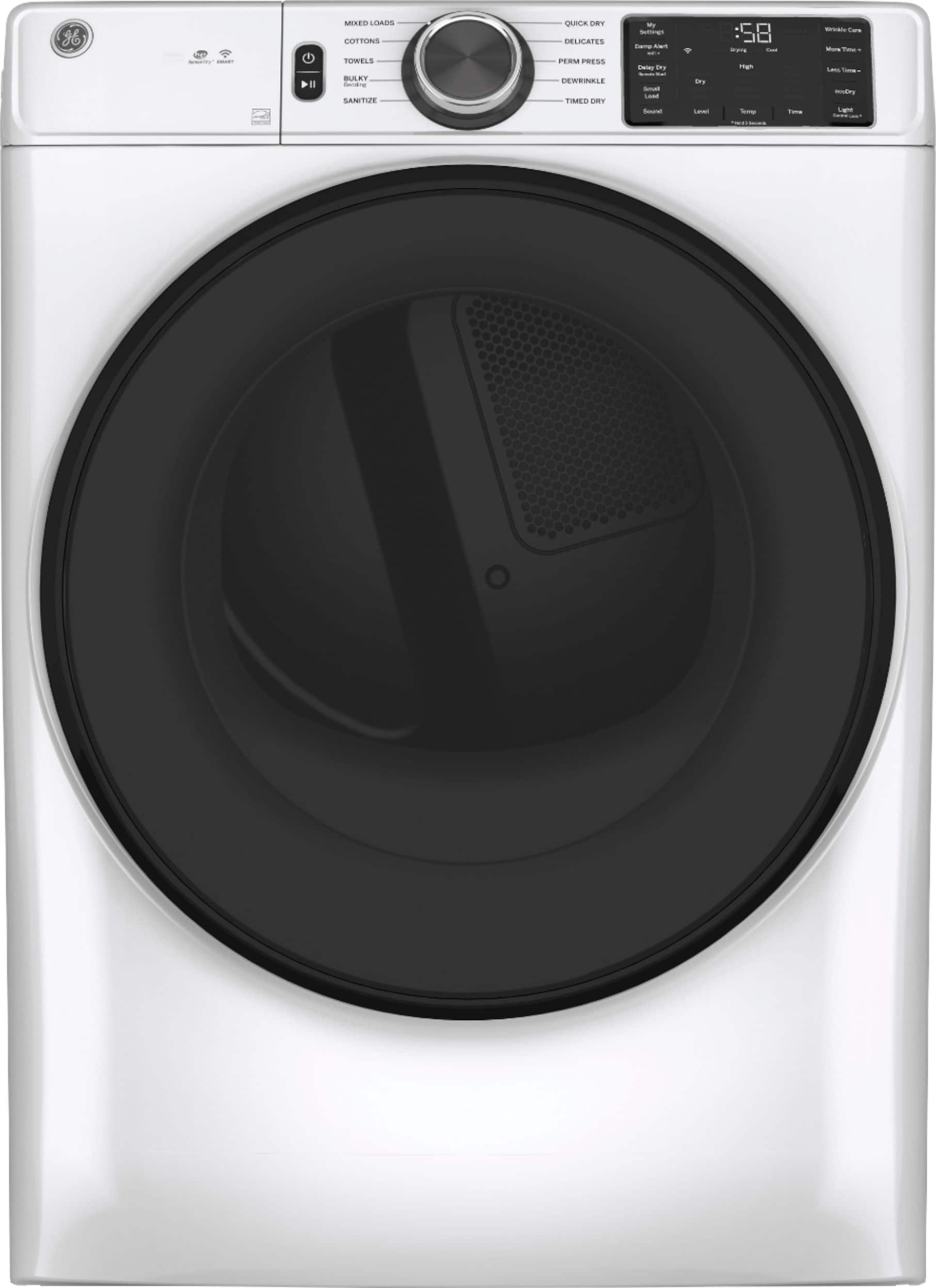 GE - 7.8 Cu. Ft. Stackable Smart 10-Cycle Gas Dryer - White product image