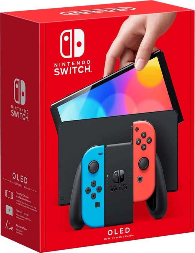 Geek Squad Certified Refurbished Switch - OLED Model w/ Neon Red & Neon Blue Joy-Con - Nintendo Switch - OLED Model product…