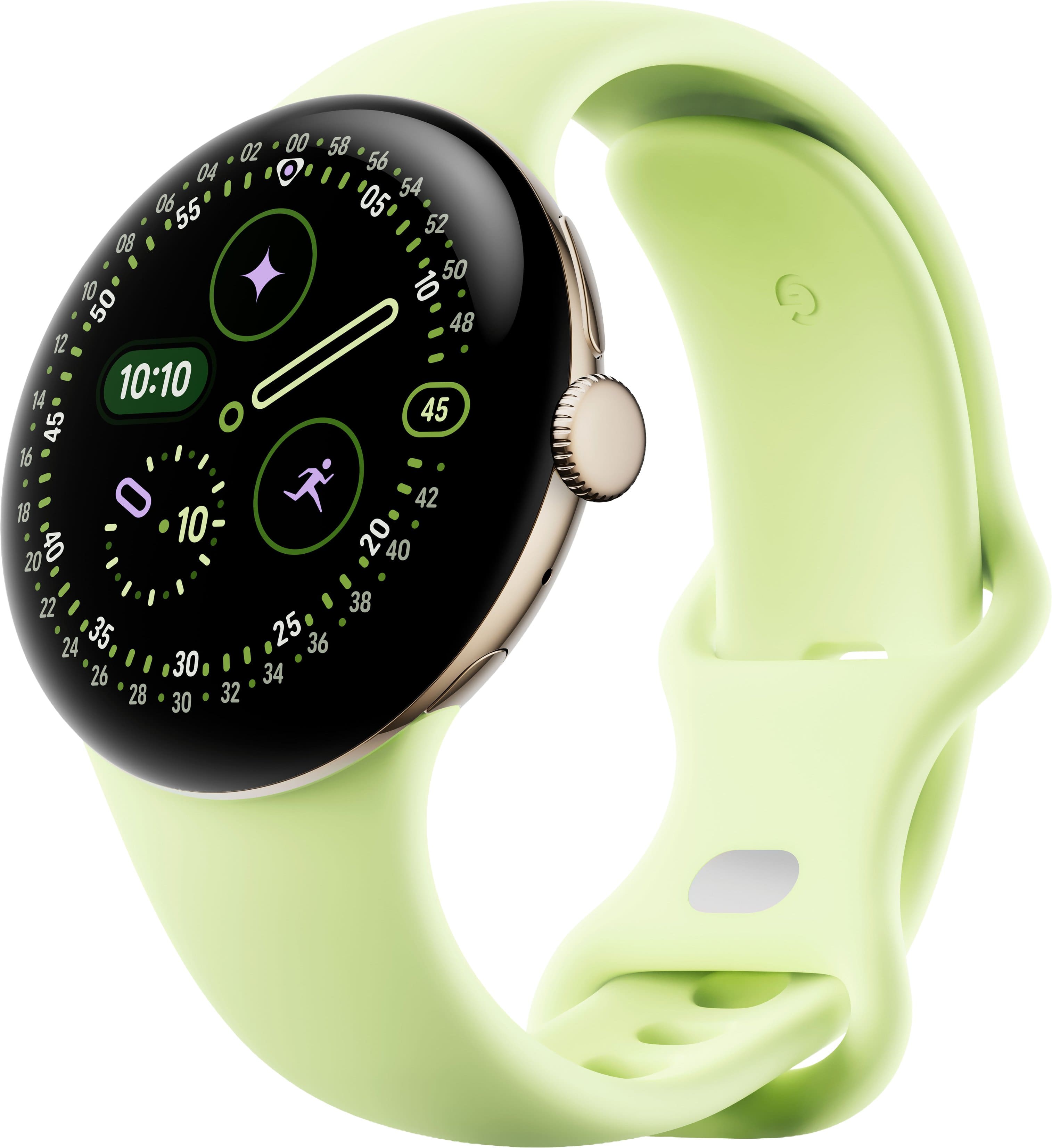 Google - Pixel Watch 4 (41mm) - Wi-Fi - Champagne Gold Case - Lemongrass Band - (2025) product image