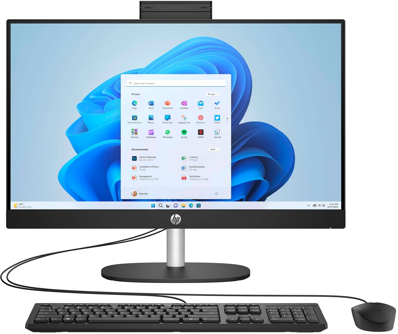 HP - 23.8" Full HD All-in-One - AMD Ryzen 3 7320U 2022 - 8GB Memory - 512GB SSD - Jet Black product image