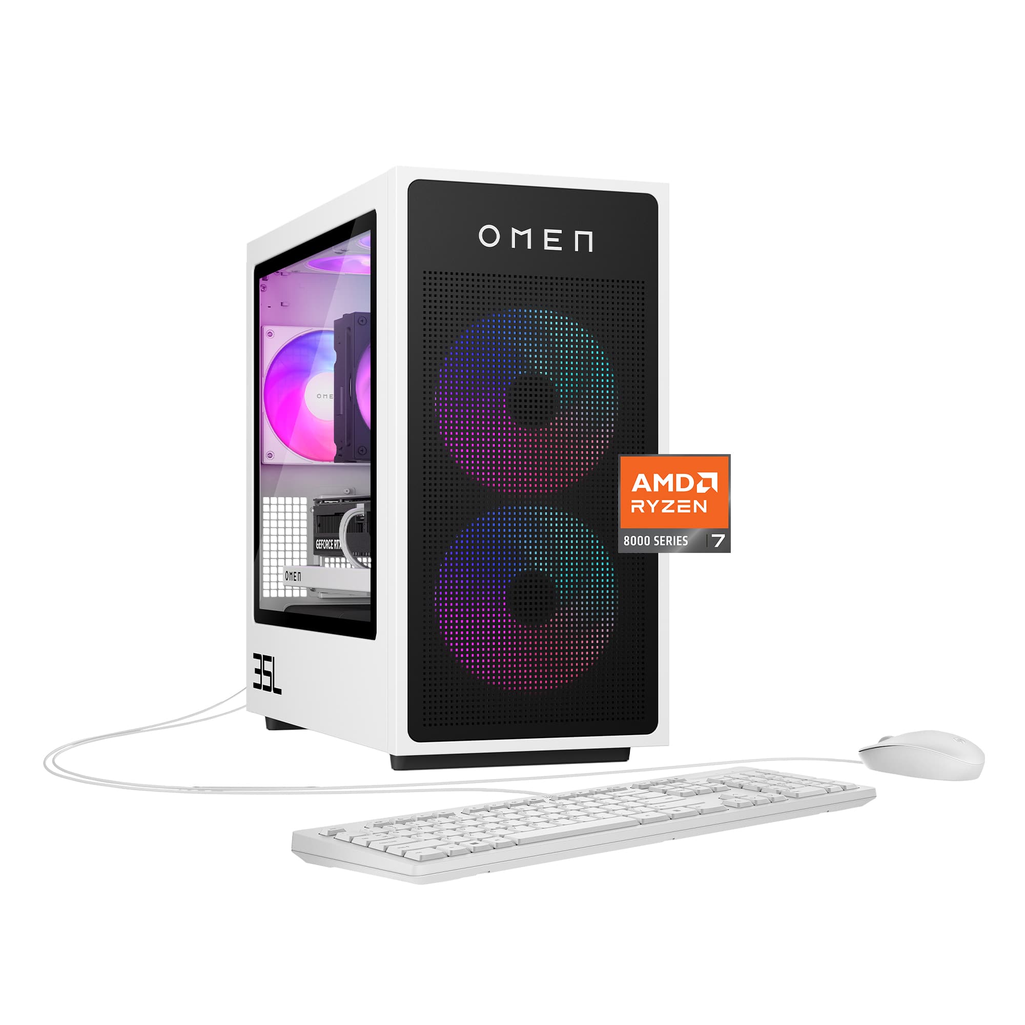 HP OMEN - 35L Gaming Desktop - AMD Ryzen 7 8700F 2024 - 16GB DDR5 Memory - NVIDIA GeForce RTX 5060 Ti 16GB GDDR7 - 1TB SSD -…