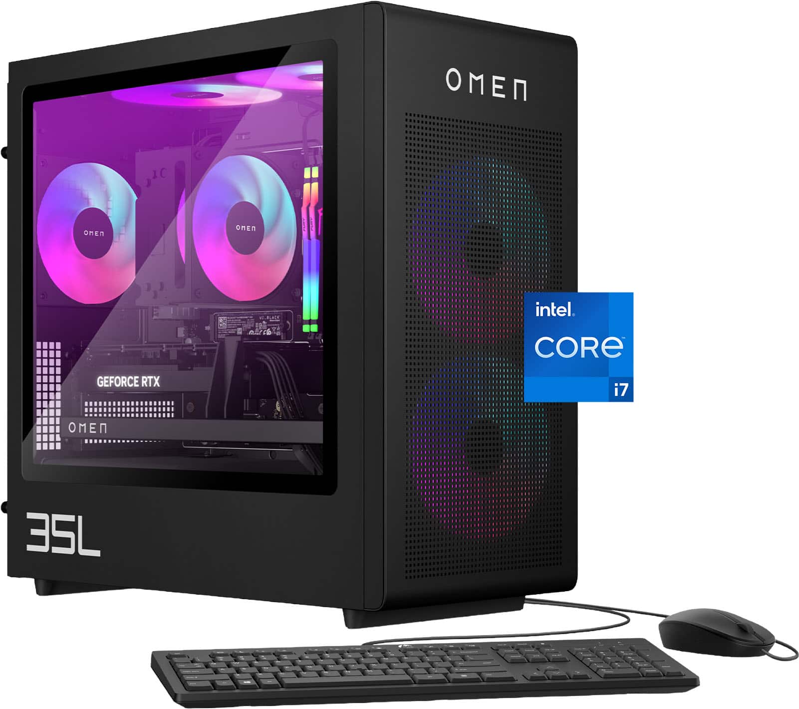 HP OMEN - 35L Gaming Desktop - Intel Core i7-14700F 2024 - 32GB Memory - NVIDIA GeForce RTX 5070 Ti- 1TB SSD - Shadow Black…
