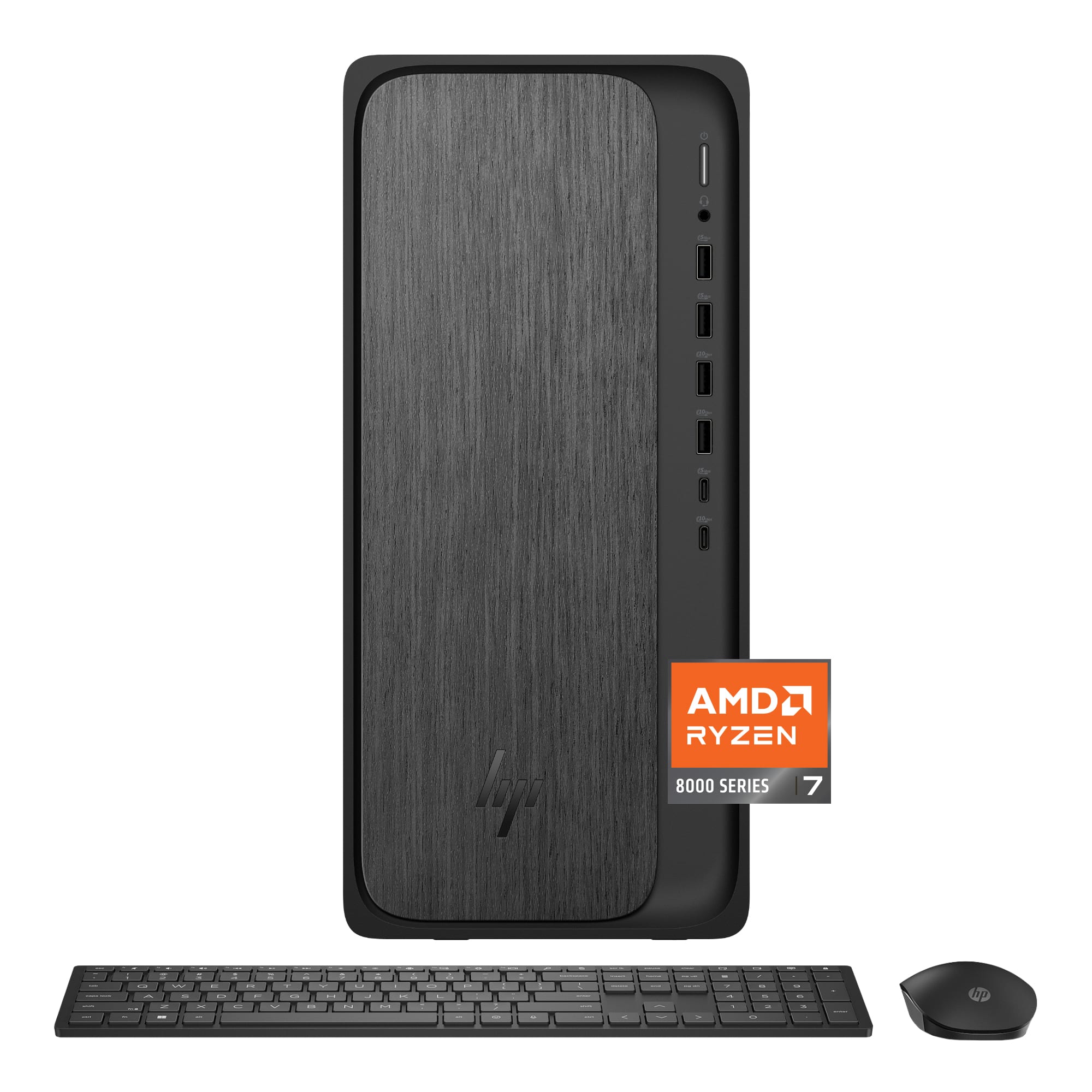 HP - OmniDesk Desktop - AMD Ryzen 7 8700G 2024 - 16GB DDR5 Memory - 1TB SSD - Gray Wood product image
