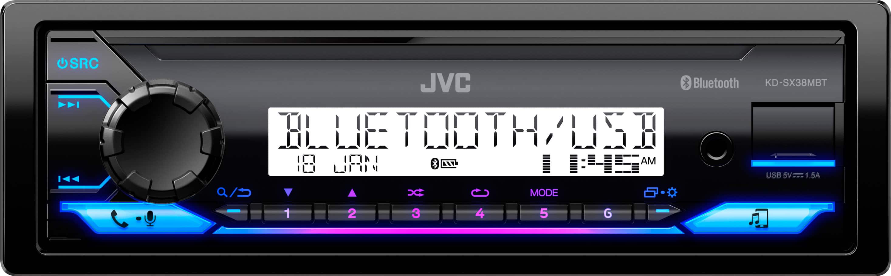 JVC - Bluetooth Digital Media (DM) Receiver with Glare Free Display and Variable Color - Black product image