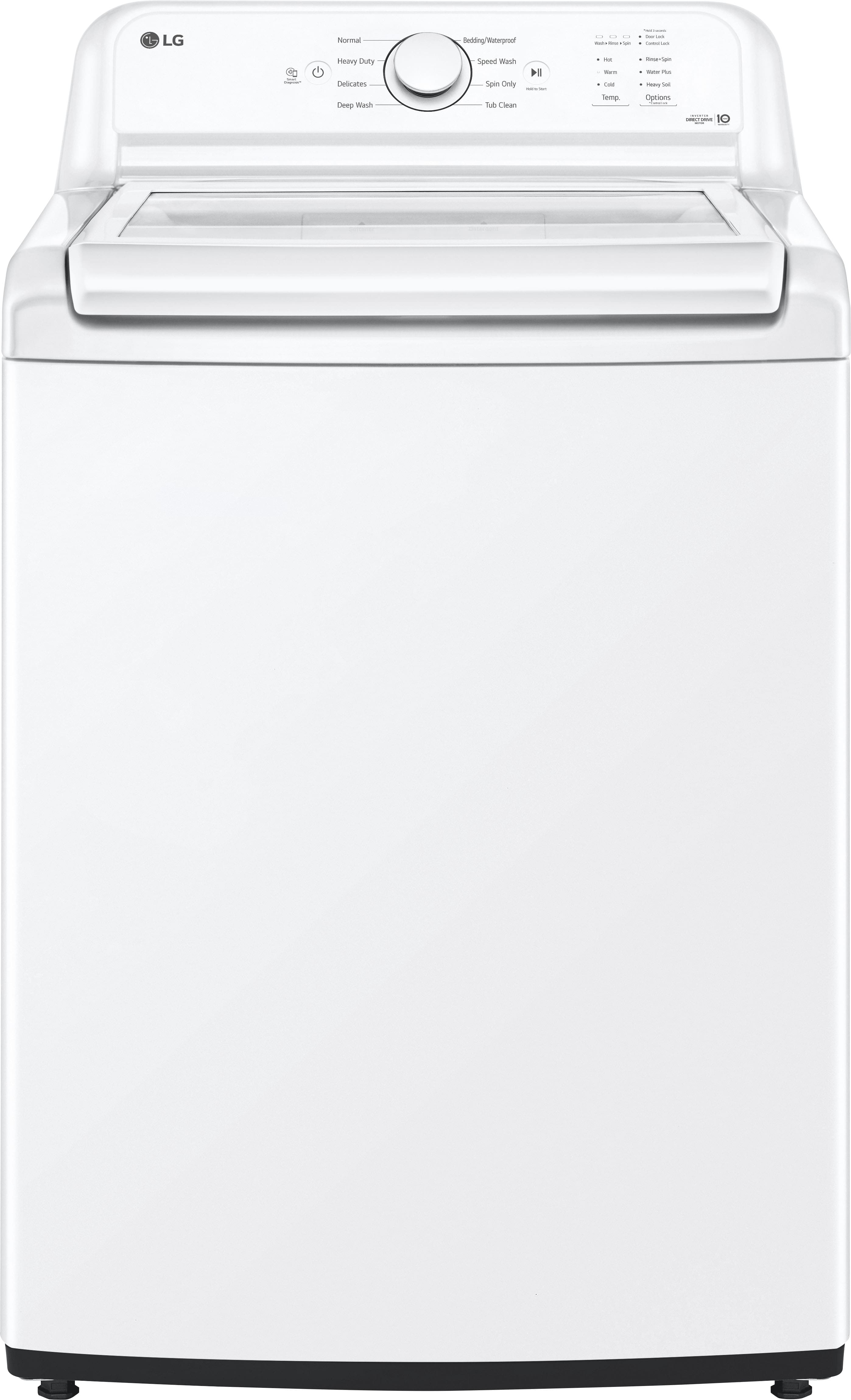 LG - 4.3 Cu. Ft. High-Efficiency Top Load Washer with SlamProof Glass Lid - White product image