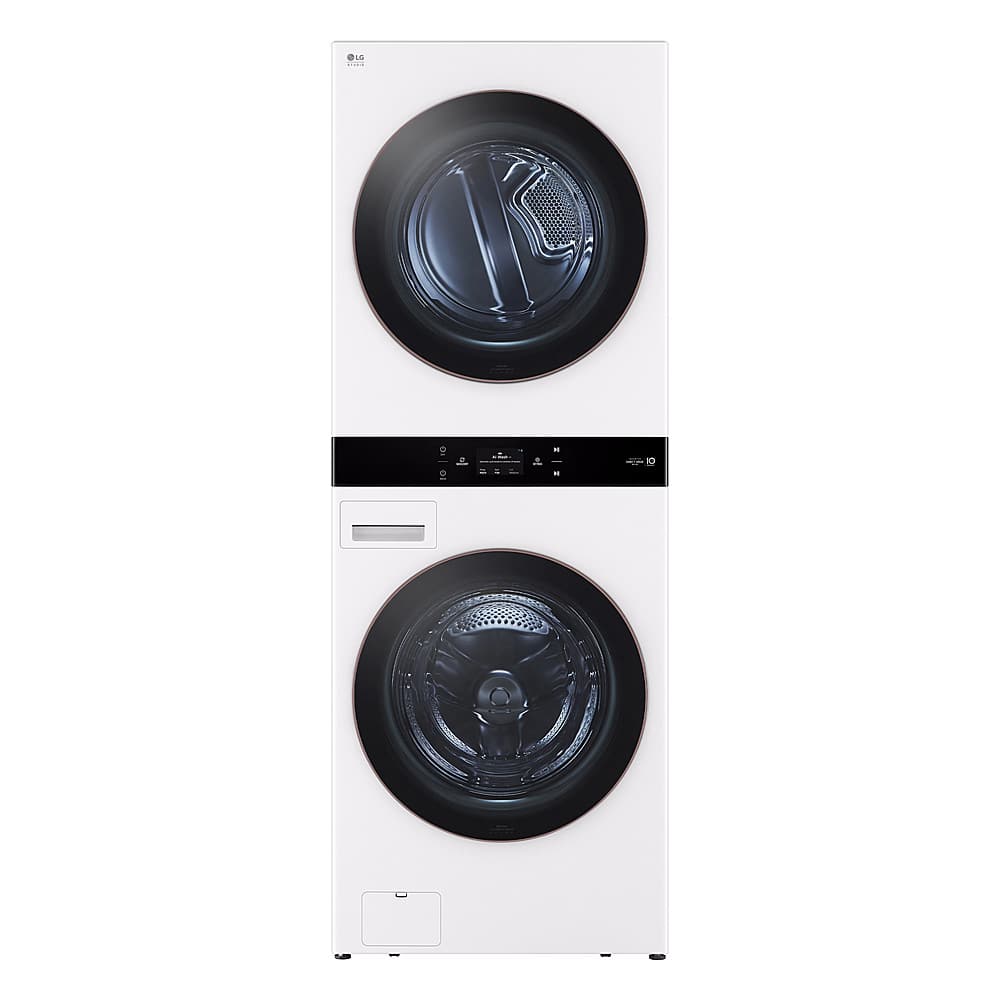 LG - STUDIO 5.0 Cu. Ft. HE Smart Front Load Washer and 7.4 Cu. Ft. Gas Dryer WashTower with Steam and TurboWash 360 - Essenc…