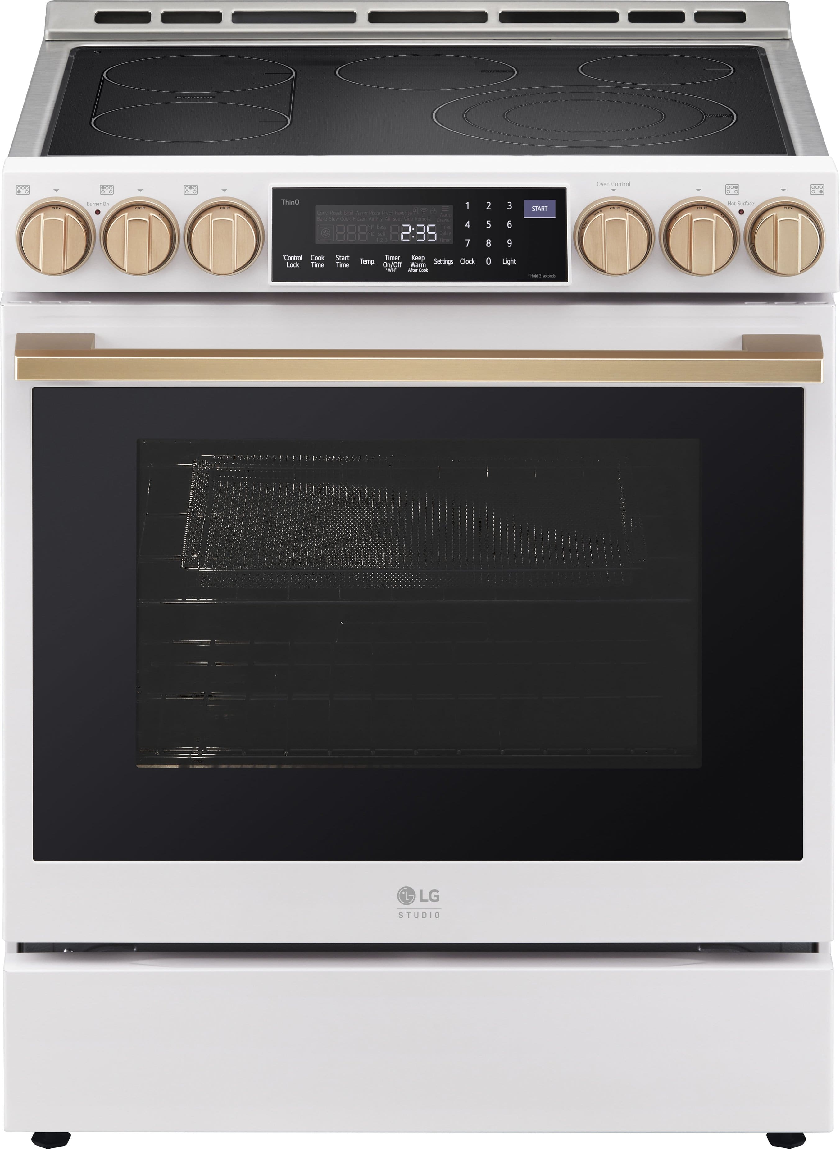LG - STUDIO 6.3 Cu. Ft. Smart Slide-In Electric True Convection Range with EasyClean and Air Sous Vide - Essence White produ…