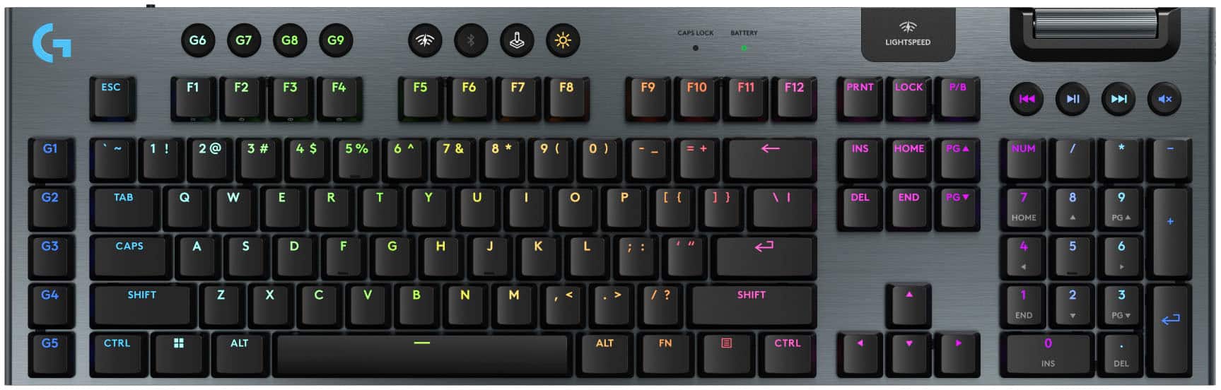 Logitech - G915 X LIGHTSPEED Full-size Wireless Mechanical GL Red Linear Switch Gaming Keyboard for PC/Mac with RGB Backligh…