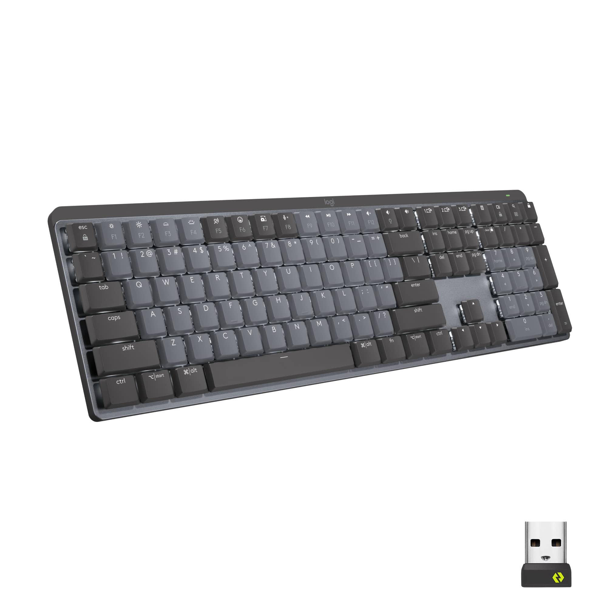 Logitech - MX Mechanical Full size Wireless Mechanical Linear Switch Keyboard for Windows/macOS with Backlit Keys - Graphite…