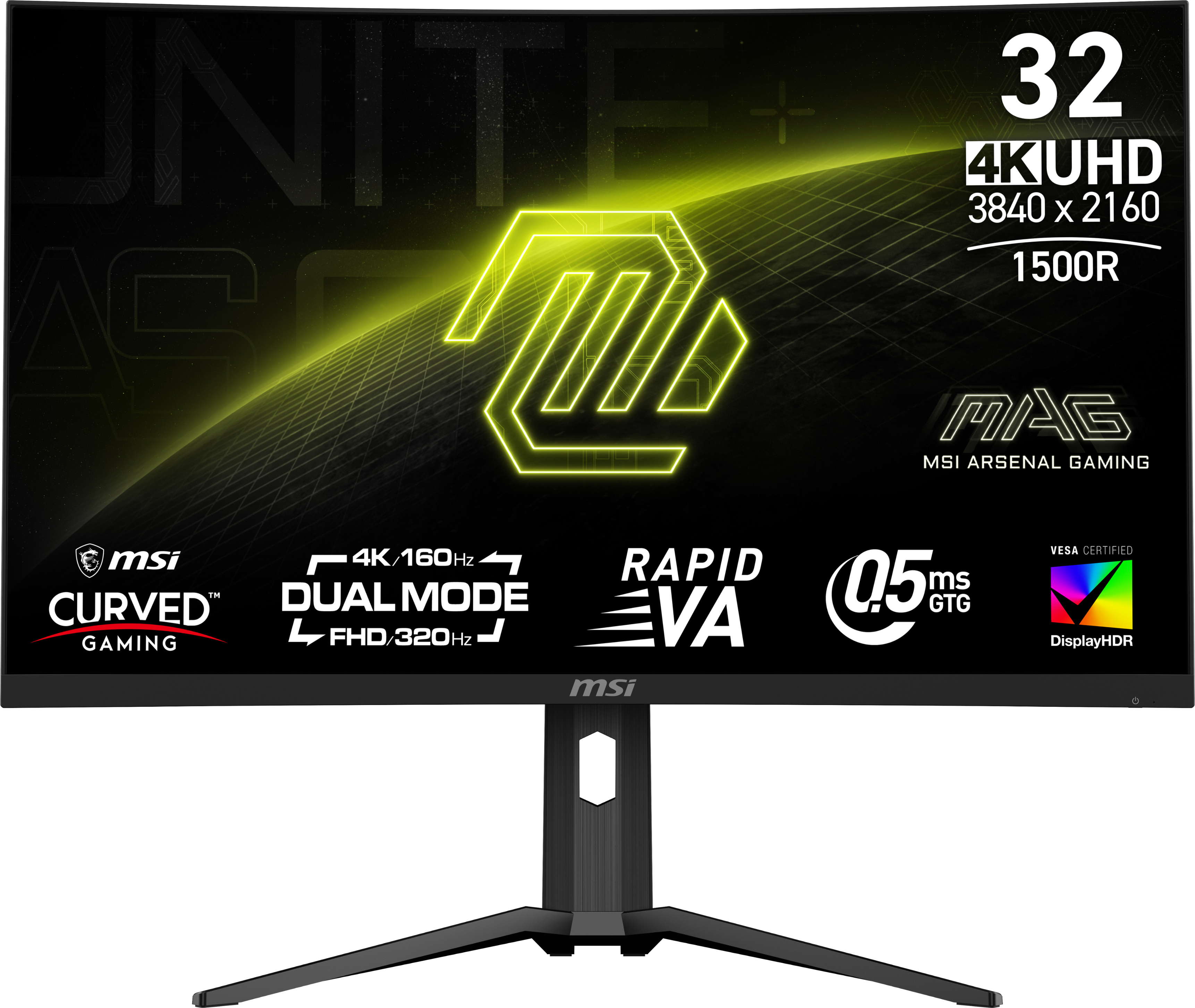 MSI - MAG 321CUPDF 32" UHD Dual Freq.(UHD:160Hz/FHD:320) 1ms Adaptive Sync Gaming Monitor (DisplayPort, HDMI, USB-C) - Metal…